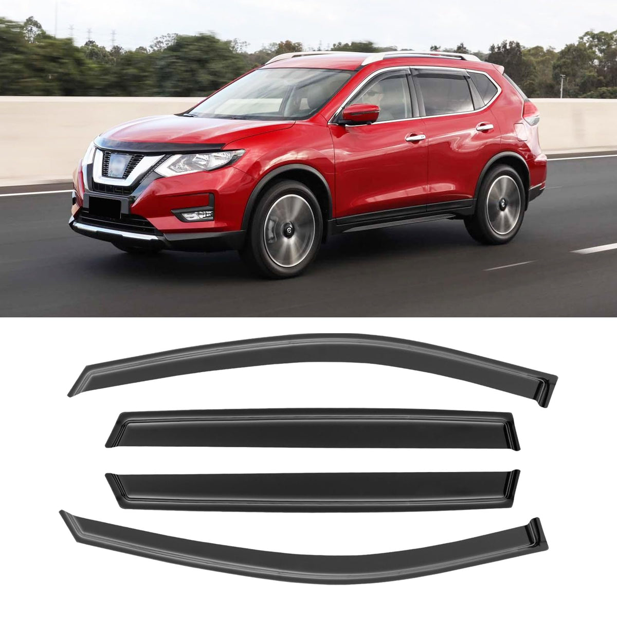 Window Rain Guards For 2014-2020 Nissan Rogue(Exclude Rogue Sport Models), Window Visor Guard Vent Wind Shade Deflector Rain Shi