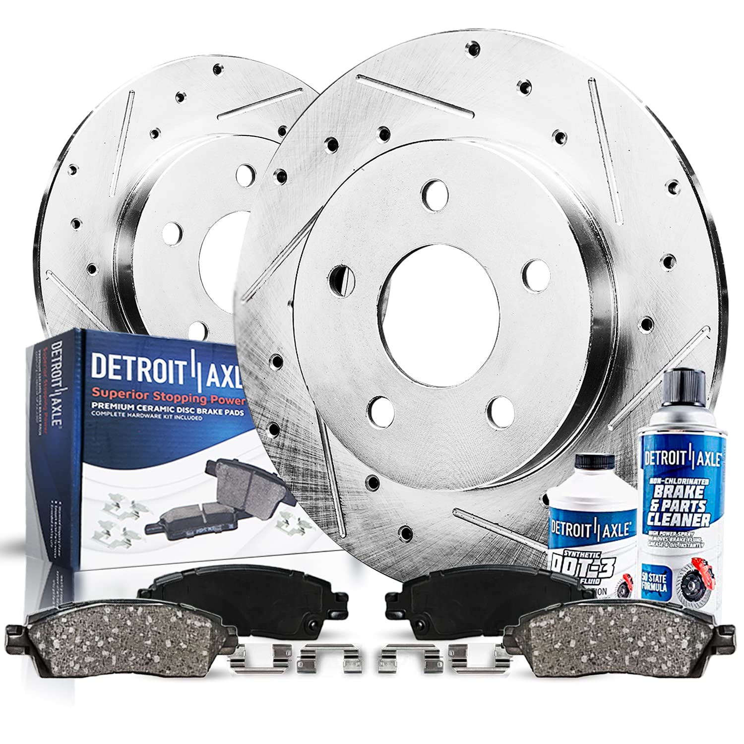 Detroit Axle - Rear Brake Kit for Ford Taurus X Freestyle Five Hundred Mercury Montego Sable Drilled & Slotted Disc Brake Rotors