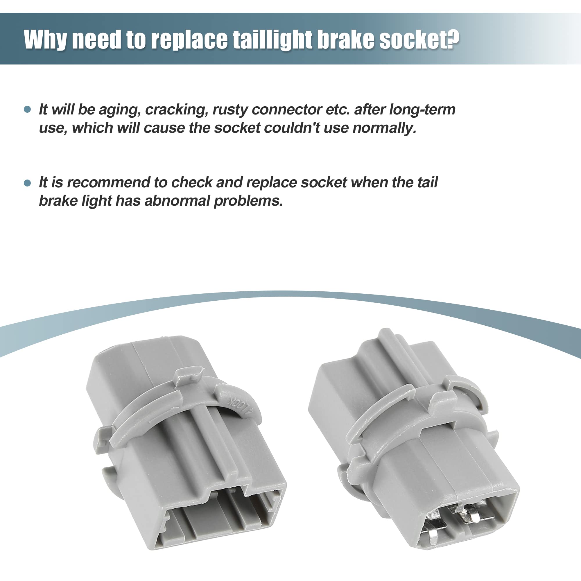 X Autohaux 2Pcs Rear Tail Light Brake Lamp Socket Turn Signal Lights Wire Harness Plug Holder 33515S50003 For Honda Accord Civic 98-15 For Honda Fit 09-13 For Acura Cl Rl Tsx T20W W Socket