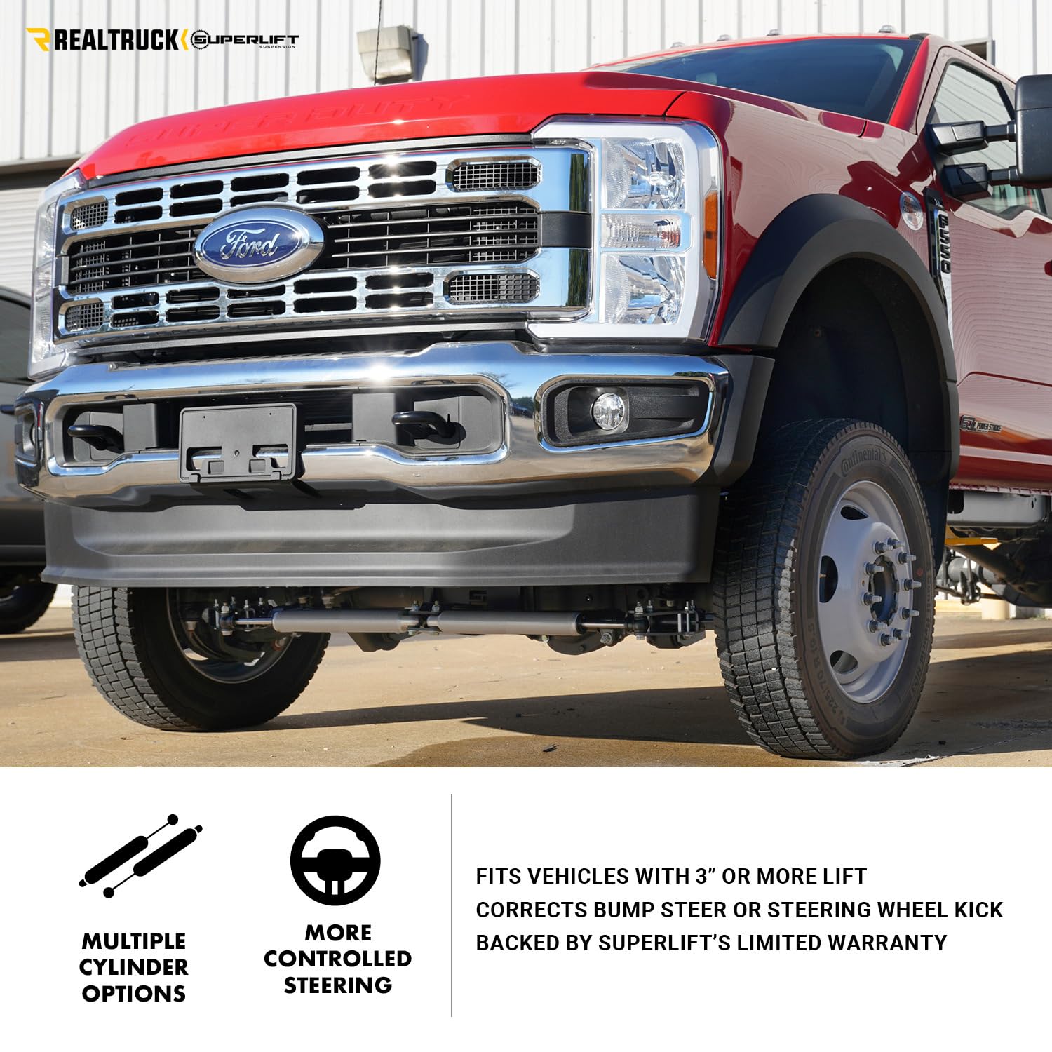 Realtruck Superlift Suspension Dual Steering Stabilizer Kit For Ram 2500/3500 | Bilstein 5100 Series Cylinders | 92709 | Fits 2009-2013 Ram 2500; 2009-2012 3500 4Wd With 3 Of Lift Or More