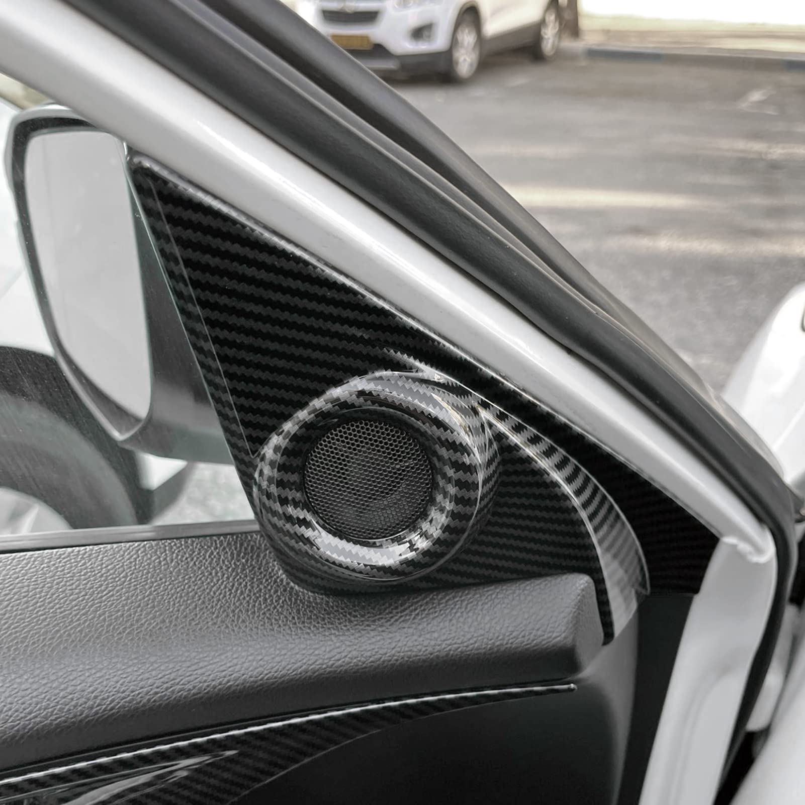 BRMYL Armrest Storage Box Cover Decals for Honda Civic 2016 2017 2018 2019 2020 2021 10th Gen Accessories ABS Carbon Fiber Stick