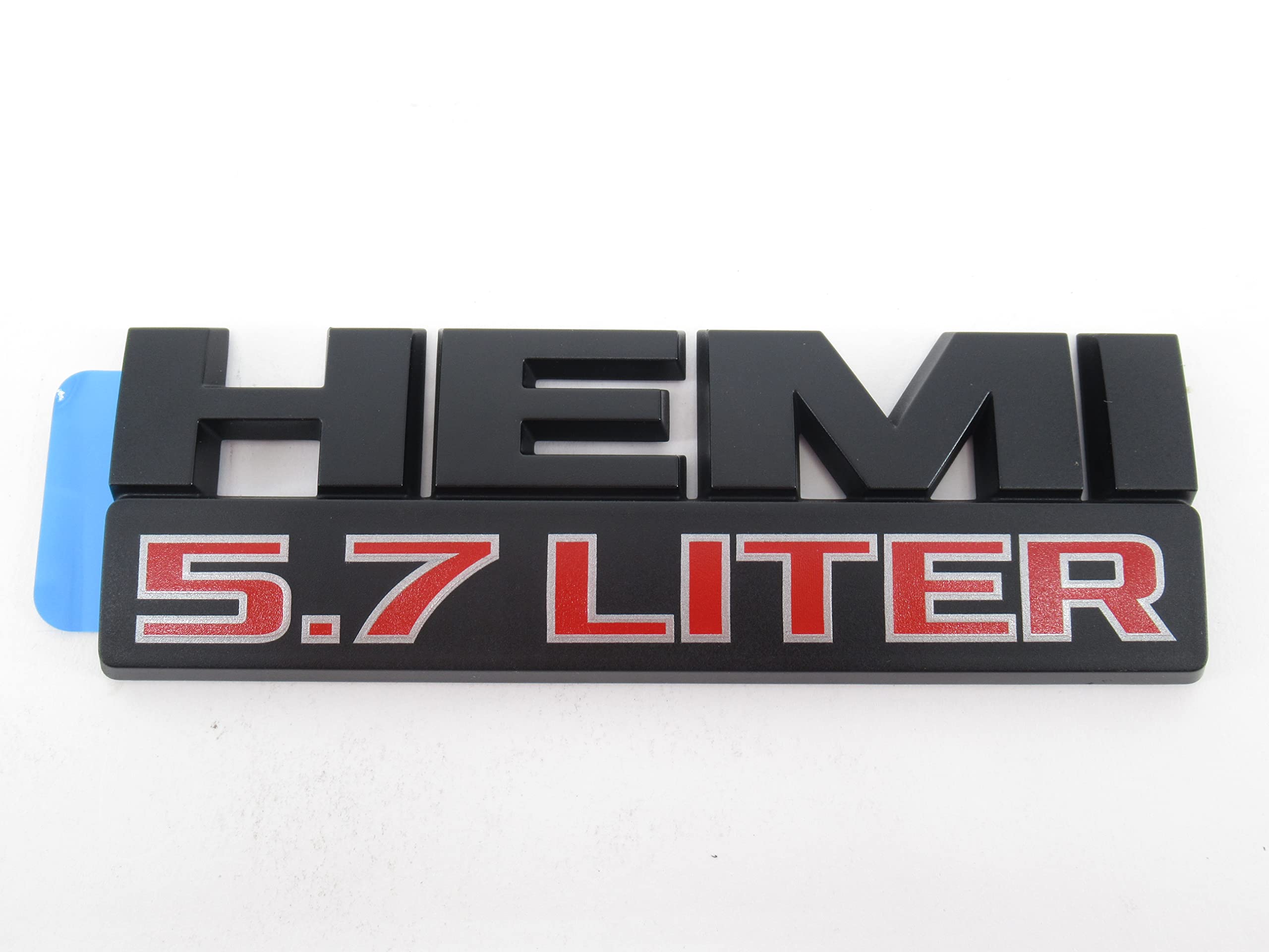 New Oem Dodge Ram Mopar Front Fender Emblem/Nameplate Flat Black And Red ''Hemi'' And In Red ''5.7 Liter''68247898Aa
