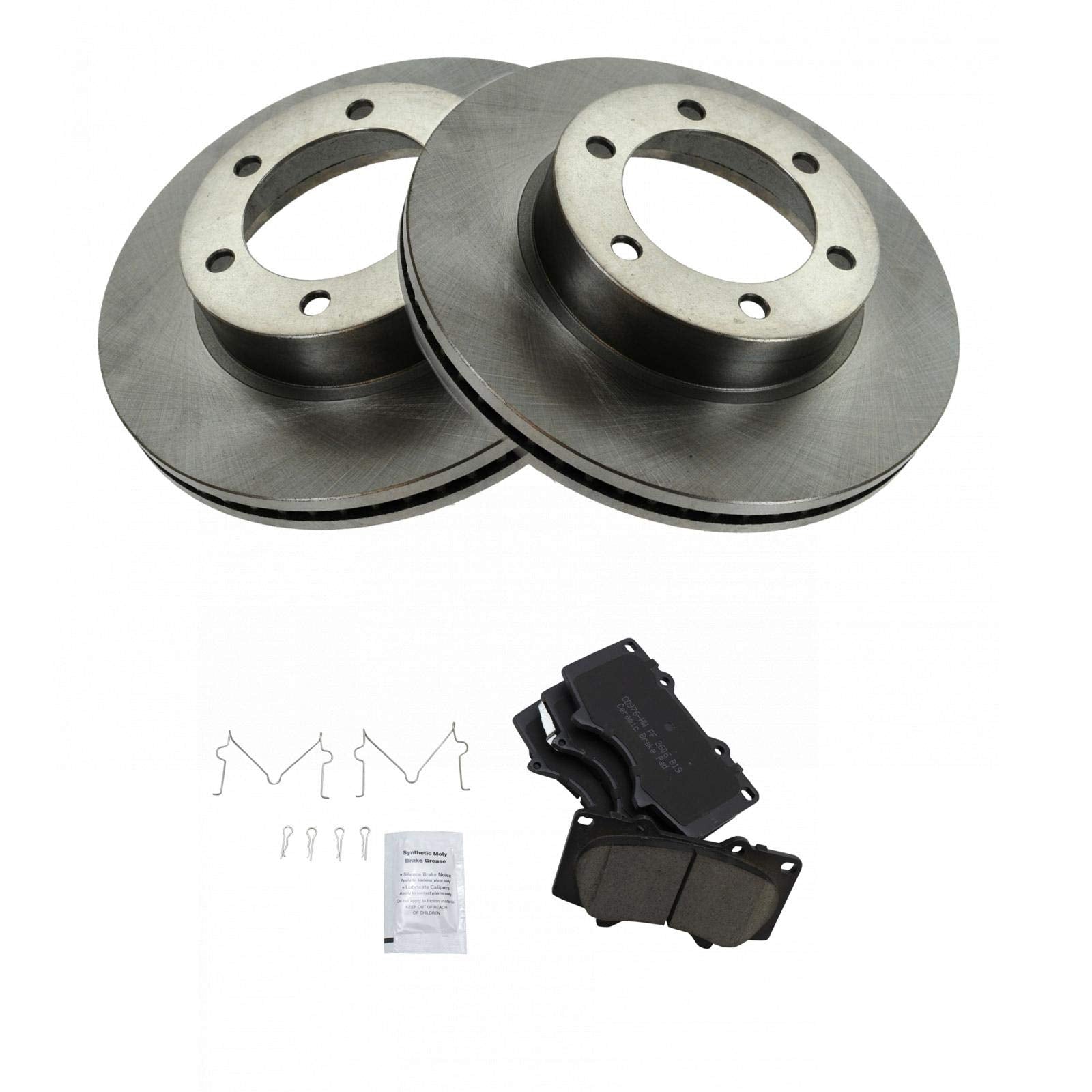 Trq Posi Ceramic Brake Pad & Rotor Kit Front For Toyota Sequoia Tundra