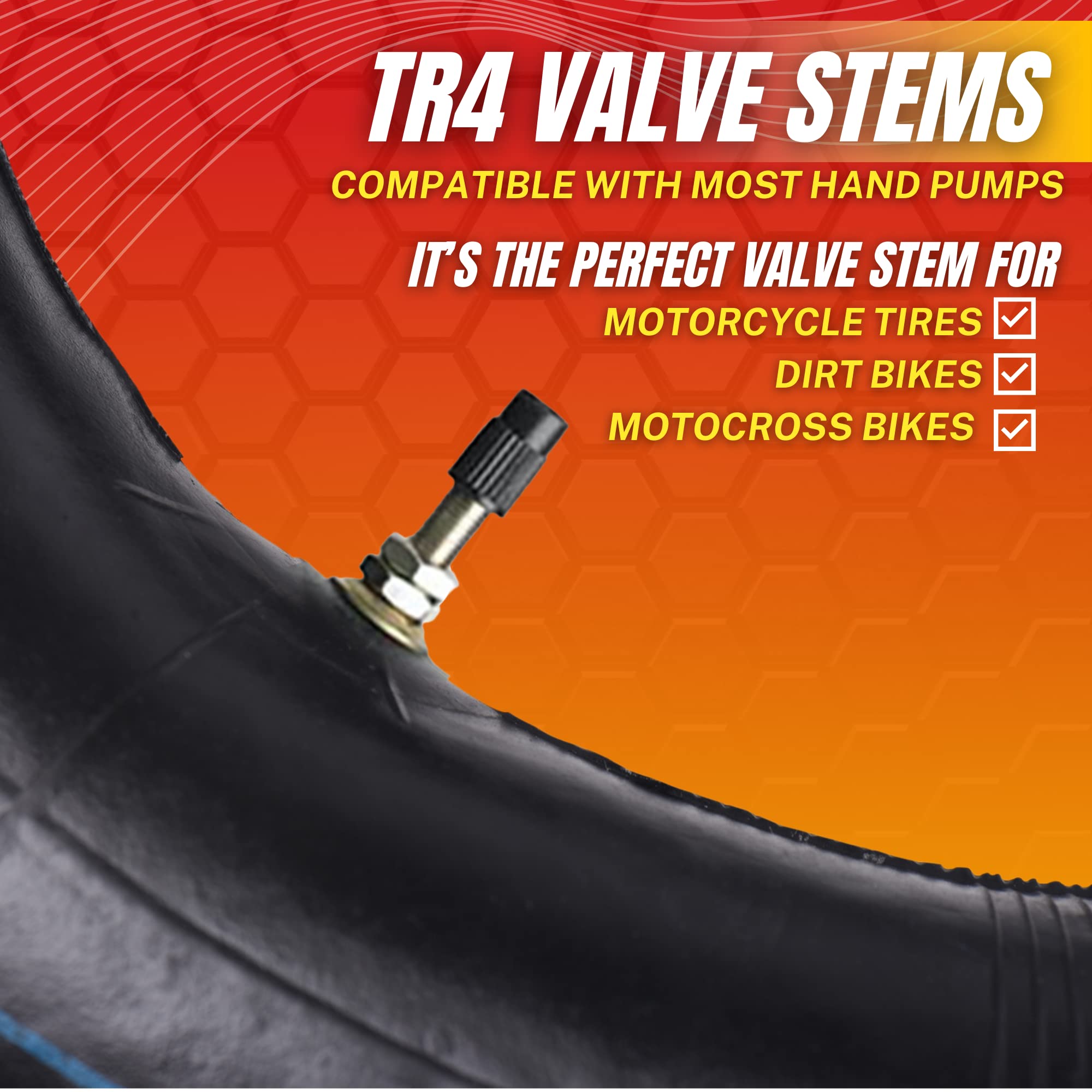 (2-Pack) 100/90-19 (4.10 X 19) Motorcycle Inner Tubes - 19'' Dirt Bike Natural Rubber Tubes - Pinch And Puncture-Resistant Tubes