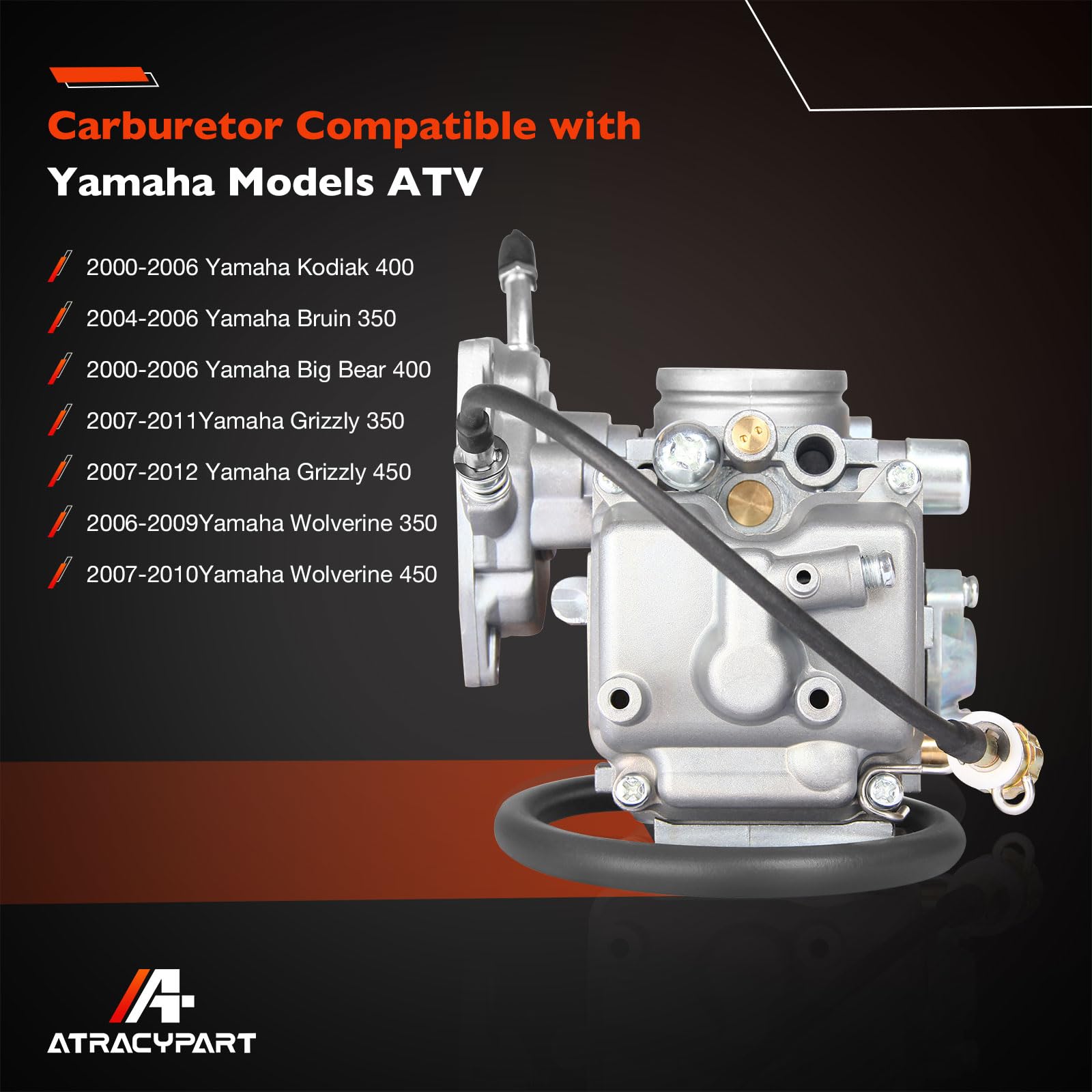 Carburetor Fits Yamaha 2000-2006 Kodiak 400 Yfm400 & Big Bear 400 & Bruin 350,2007-2012 Grizzly 350 Grizzly 450,2006-2009 Wolver