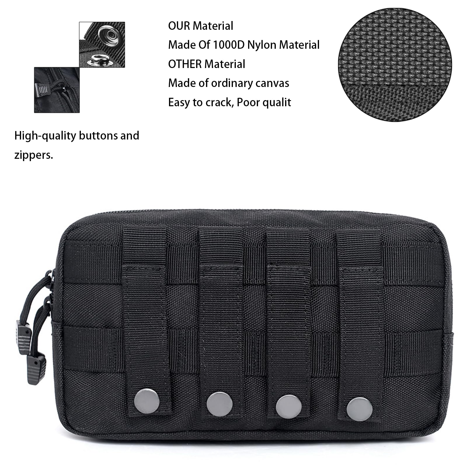 Meautele 6 Pack Tactical Molle Automotive Seat Back Organizer Tactical Vehicle Panel Organizer With 5 Detachable Molle Pouch For