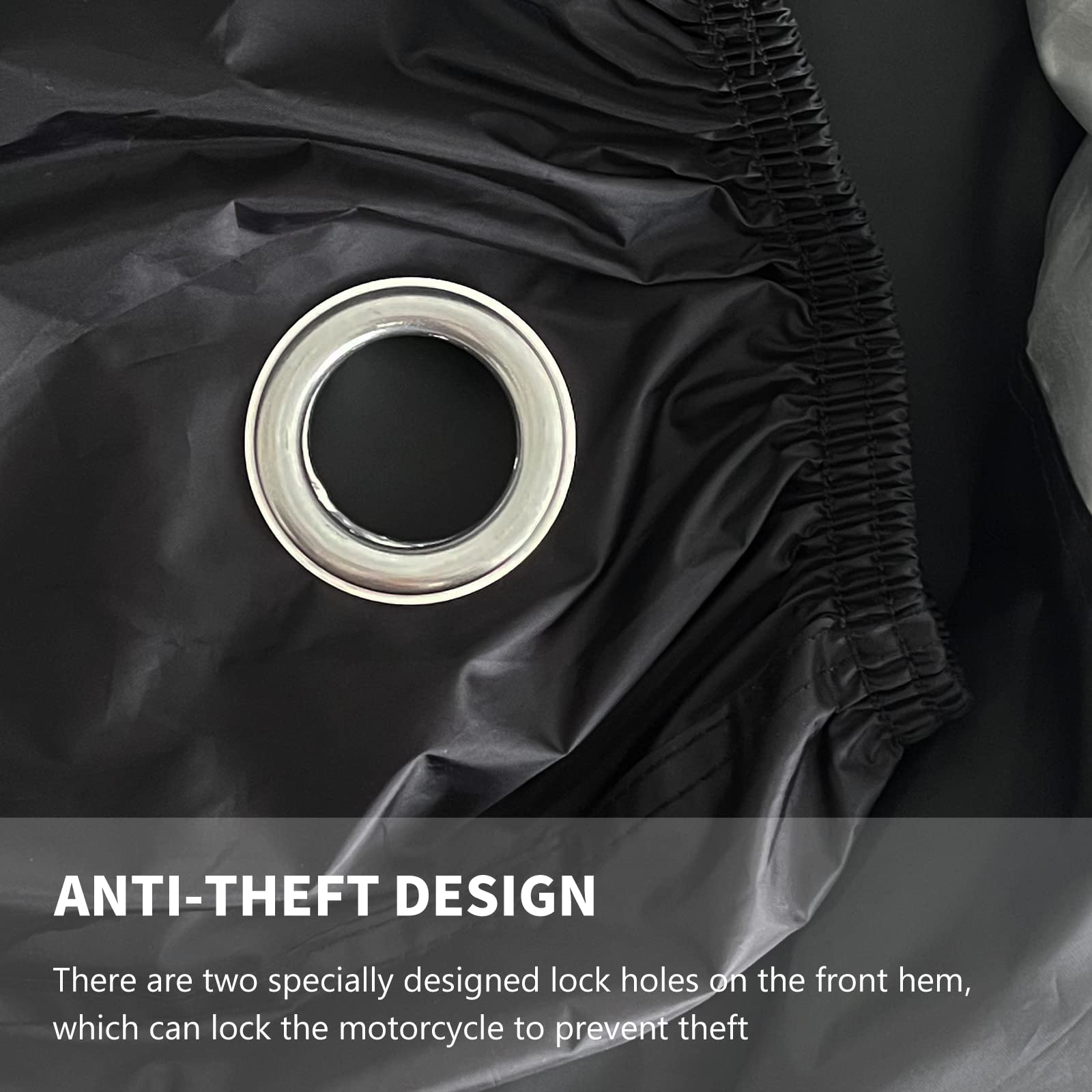 Zgjijia Motorcycle Cover Heavy Duty Durable All Season Universal All Weather Waterproof Sun Outdoor Protection With Reflective Strips And Lockholes Vehicle Cover