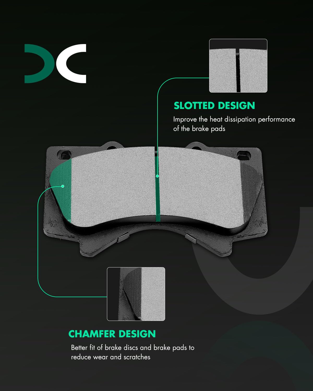 Brake Pads Kits, Scitoo 8Pcs Disc Brakes Pads Set Fit 2008-2011 2013 2014 For Lexus Lx570,2008-2011 2013-2016 For Land Cruiser,2