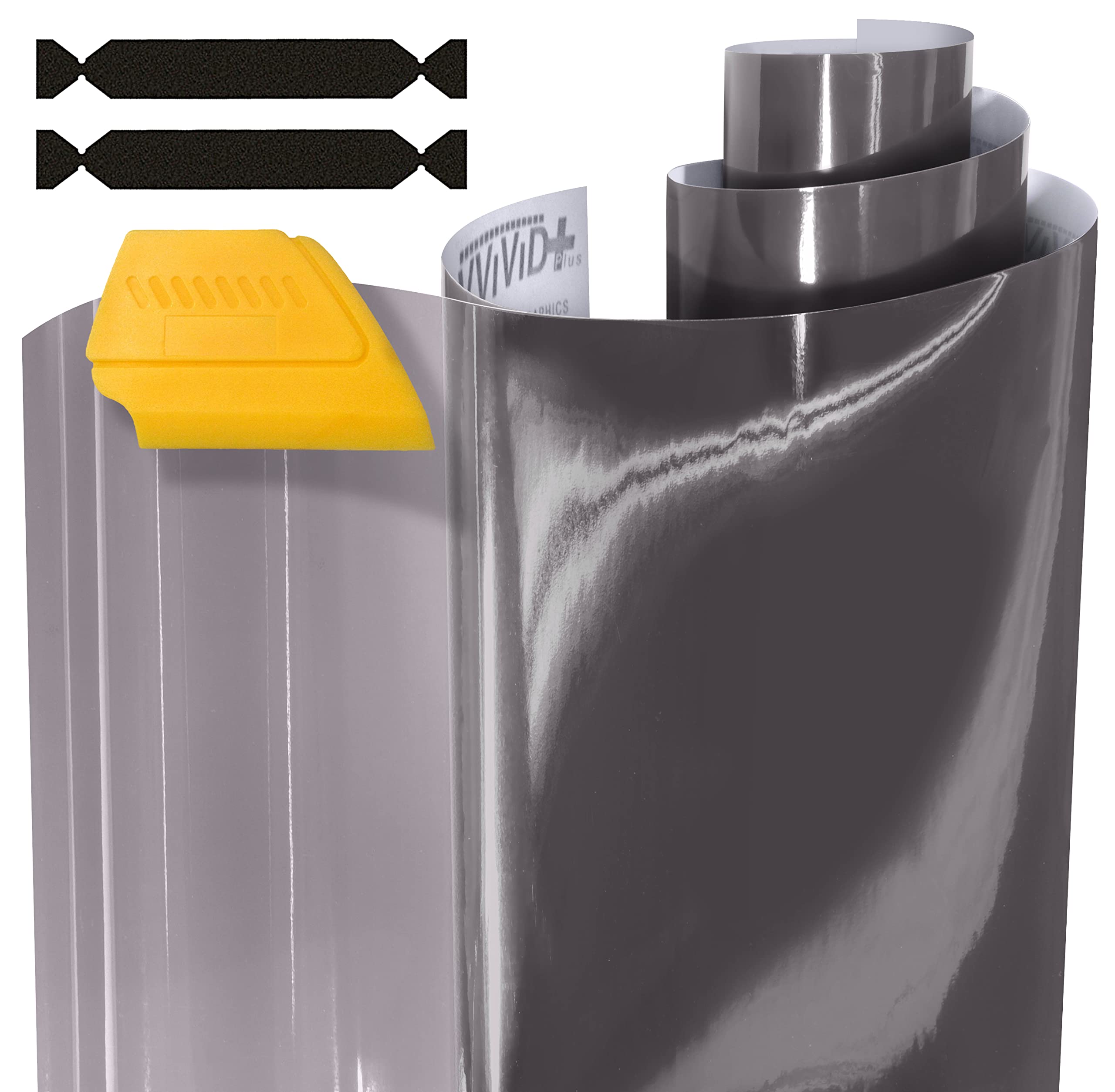 Vvivid Air-Tint Self-Adhesive Headlight Tinting Vinyl (Light Smoke (15.9' X 48') W/Tools)