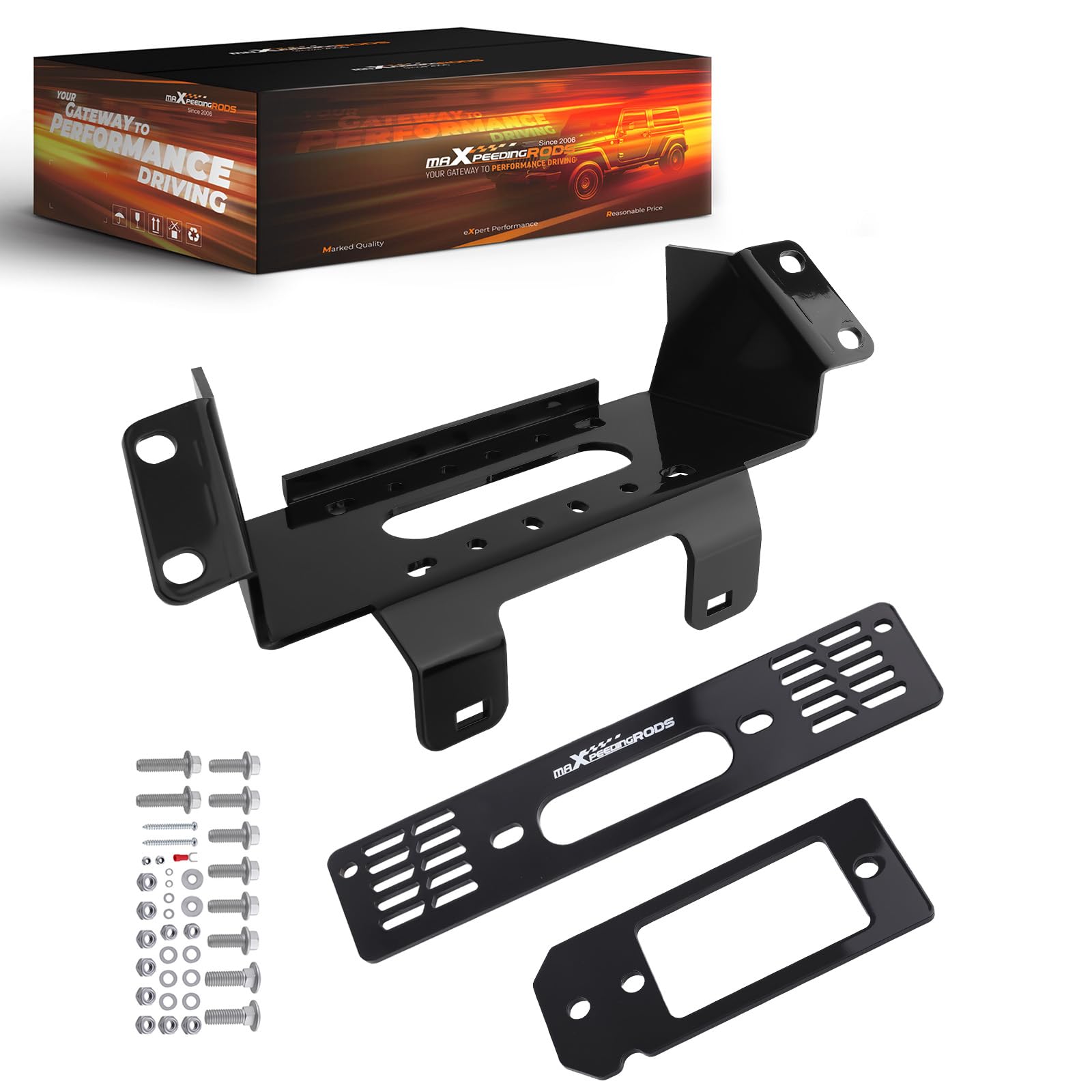 maXpeedingrods Winch Mount Bracket Plate Kit Compatible with Polaris Ranger 400 500 570 800 900 2010-2022