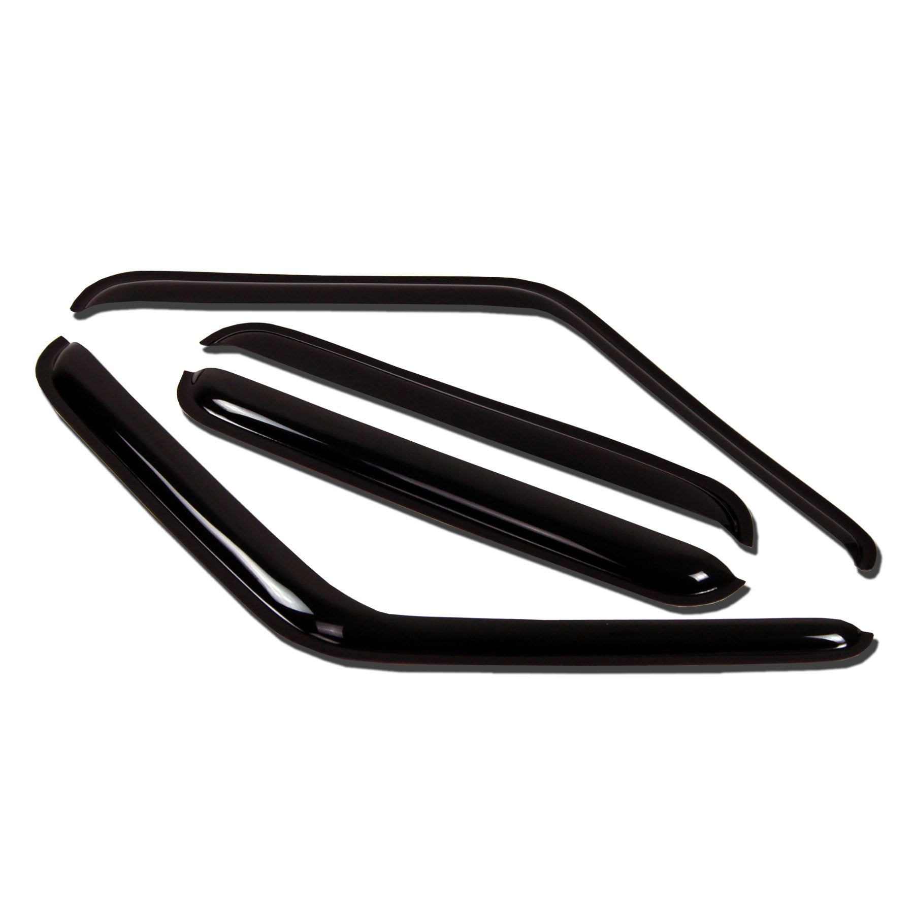 TuningPros WV-336 Window Visor Deflector Rain Guard Dark Smoke 4-pc Set