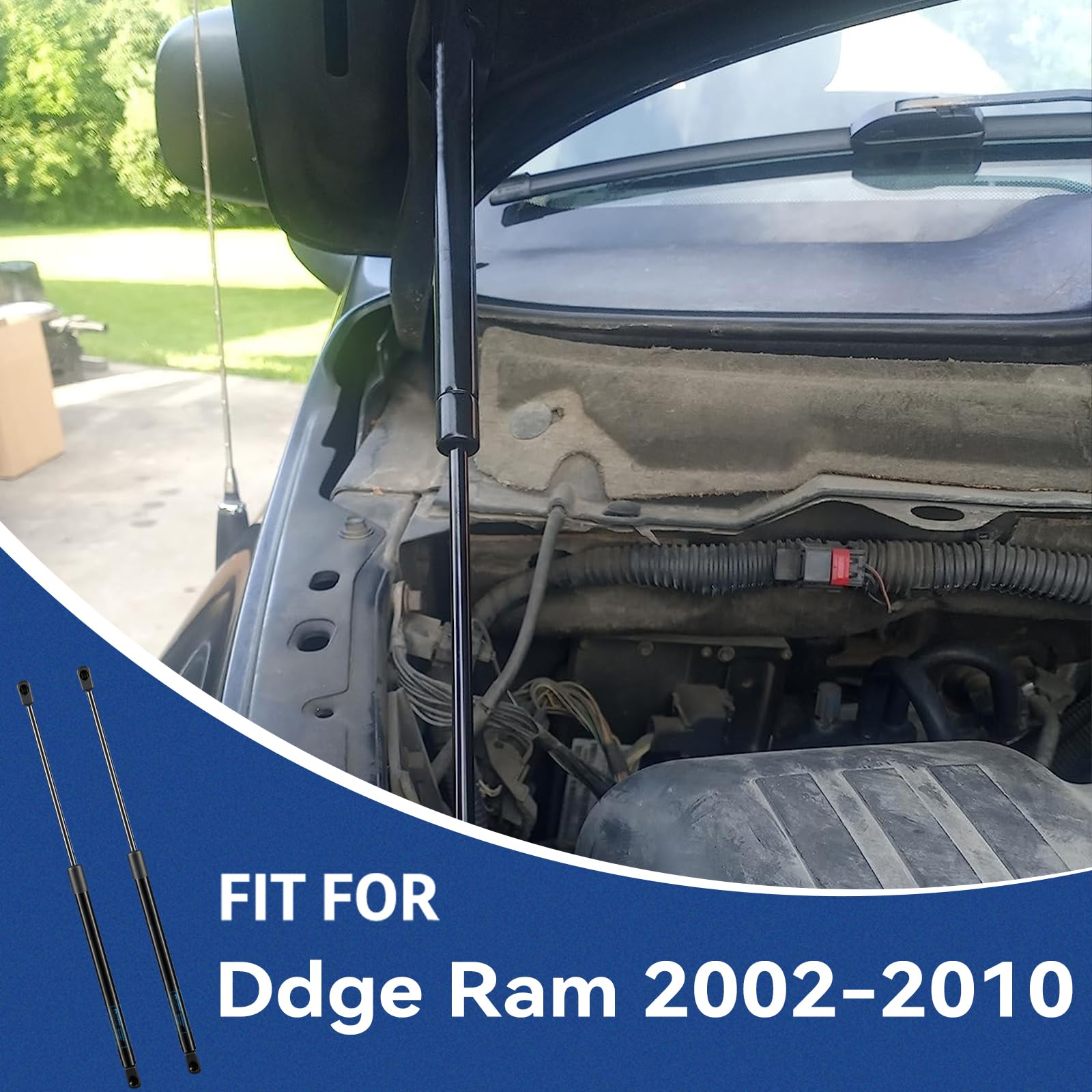 Front Hood Struts Shocks 4364 Lift Supports for Dodge Ram 2002 2003 2004 2005 2006 2007 2008 2009 2010