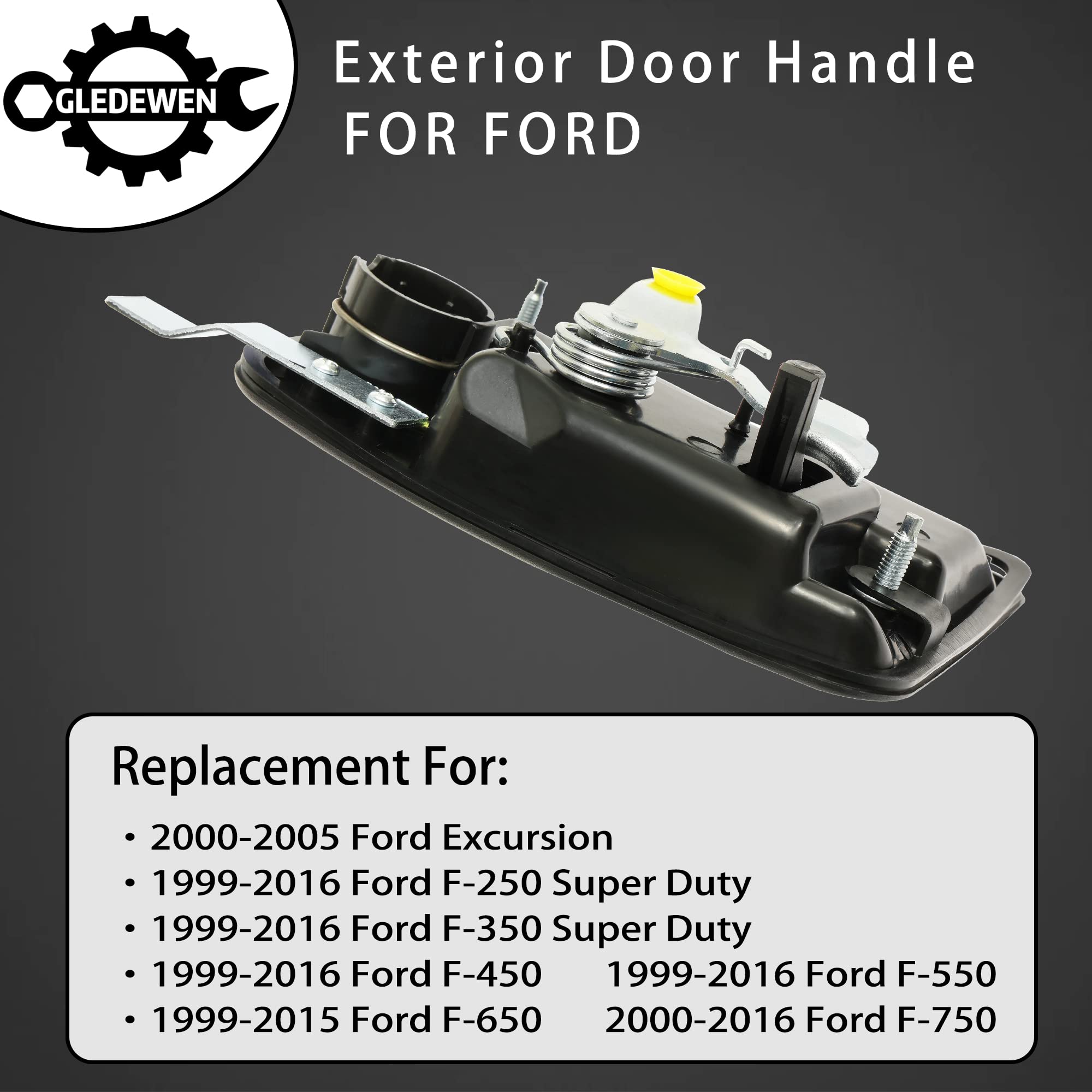 Exterior Door Handle Set, Compatible With 1999-2016 Ford F250 F350 F450 F550 Super Duty | 2000-2005 Ford Excursion & More, Outsi