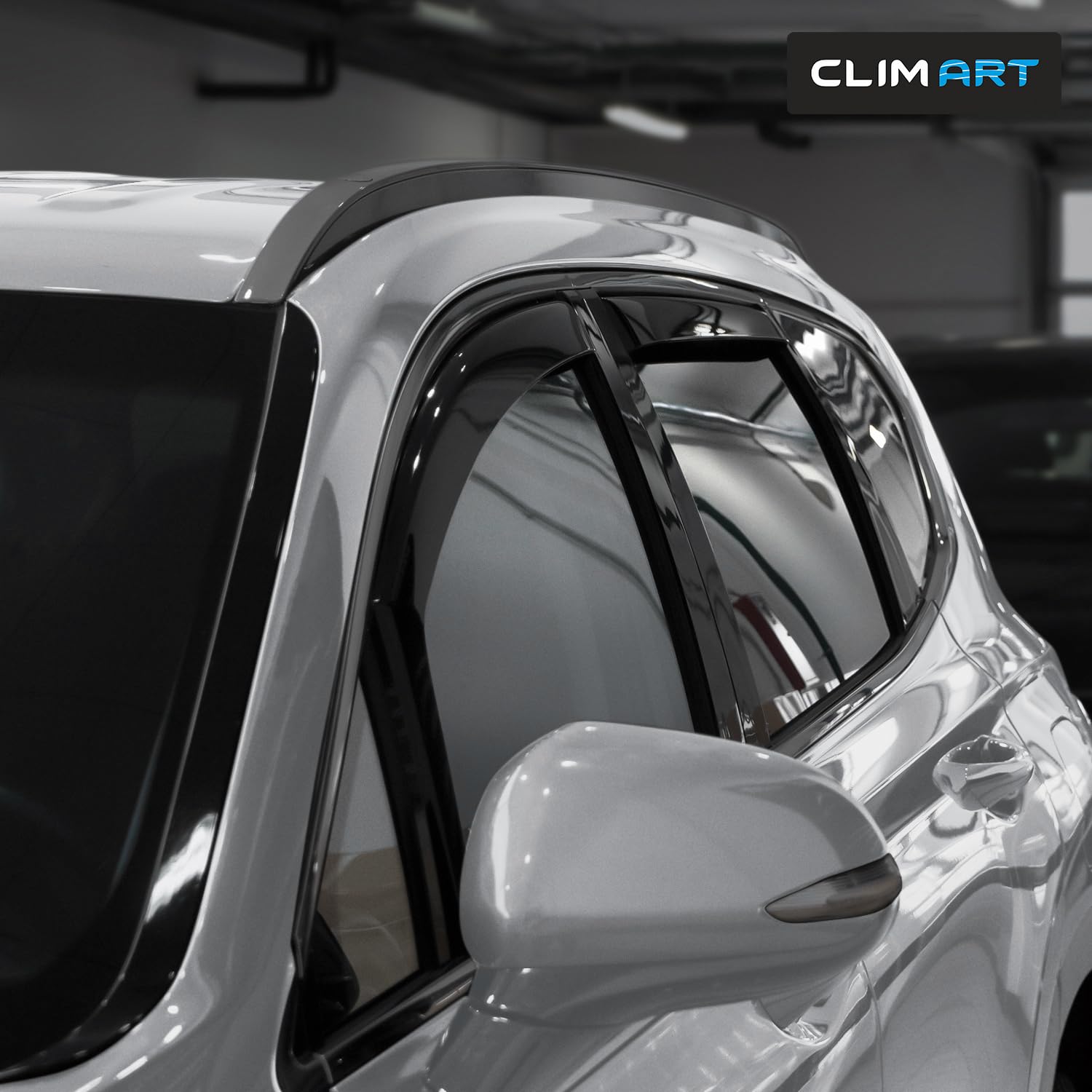 CLIM ART in-Channel Incredibly Durable Rain Guards for Hyundai Santa Fe 2019-2023, Original Window Deflectors, Vent Window Visor