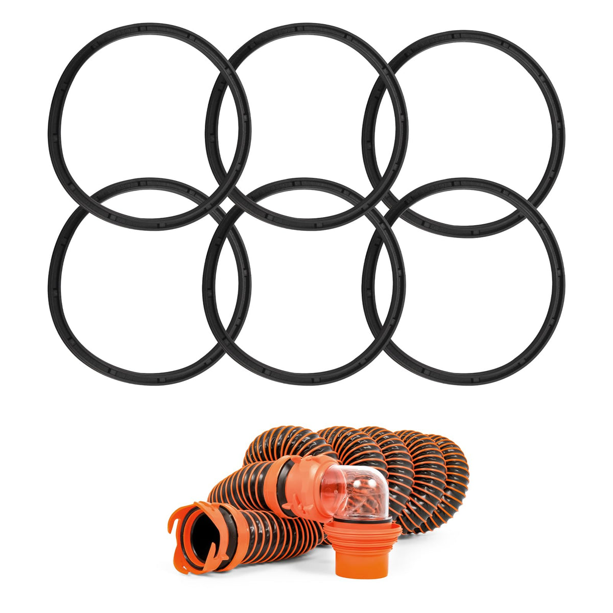 6pcs RV Sewer Hose Gaskets Replacement for Camco Rhino,39834 RV Sewer Hose Fittings Gasket,Sewer Fittings Seal Gasket for Bayone