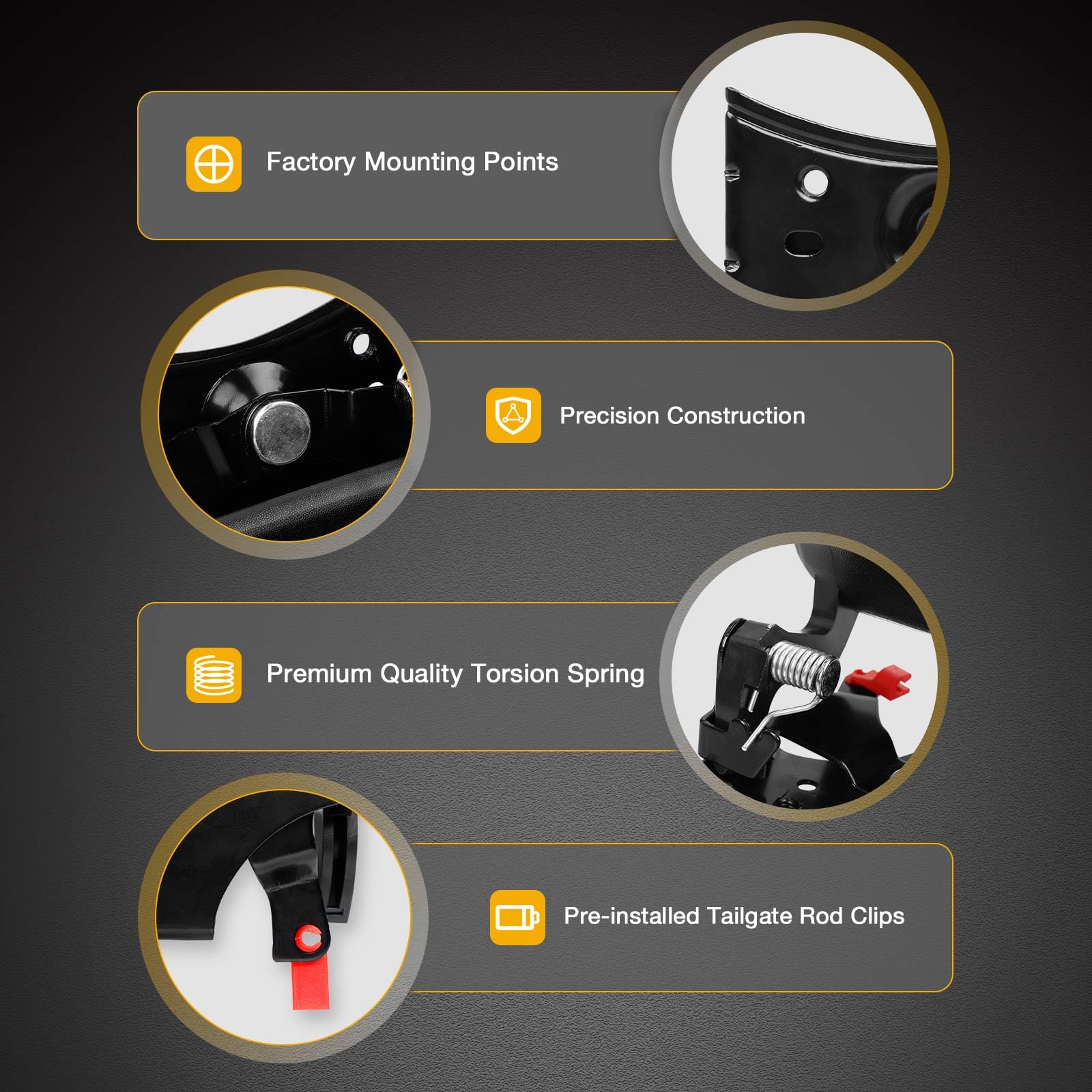 Tailgate Handle Latch And Bezel Trim With Rod Clips | For 1999-2007 Chevy Silverado Gmc Sierra 1500 2500 3500 | Replaces# 15997911, 15228539, 15228541, 15228540