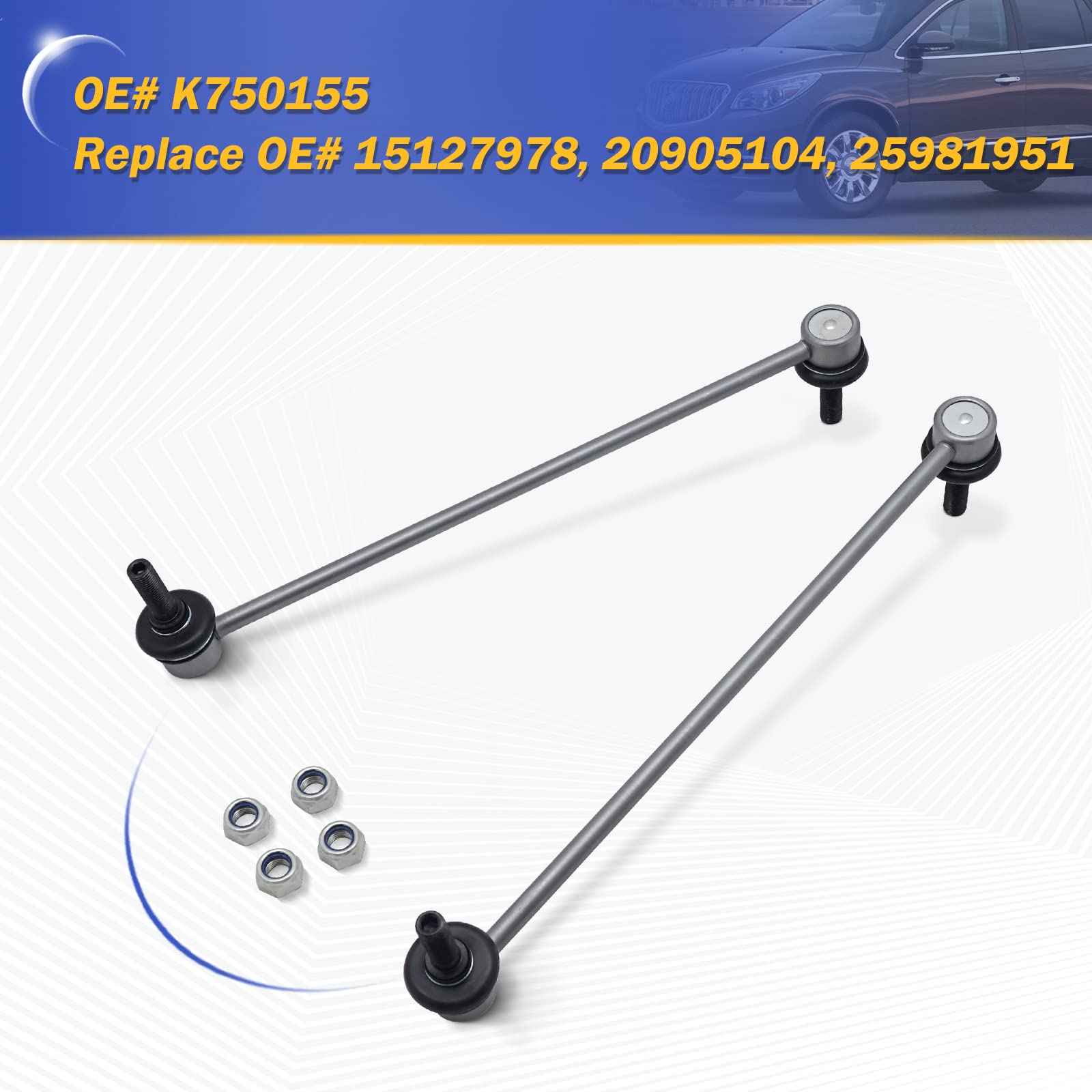 Zinc-Nickel Alloy Stabilizer Sway Bar Links For 2009-2017 Chevrolet Traverse 2008-2017 Buick Enclave 2007-2016 Gmc Acadia 2007-2