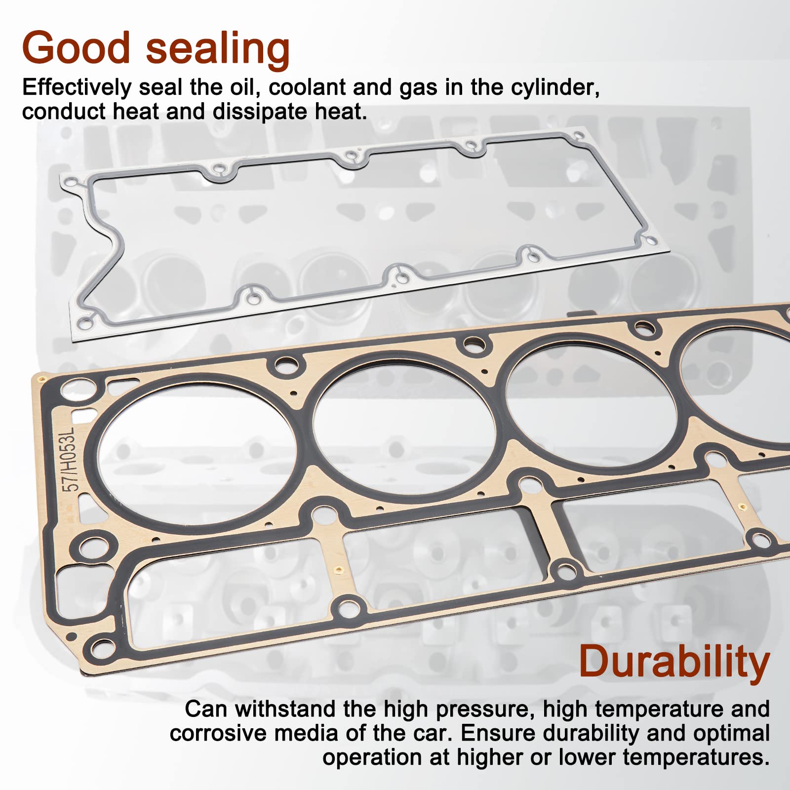 AUTOBABA GEN 3 III LS Gasket Set Kit & LS Head Gaskets Compatible with 1999-2010 GM Chevy Silverado GMC Sierra 1500 2500 Engine