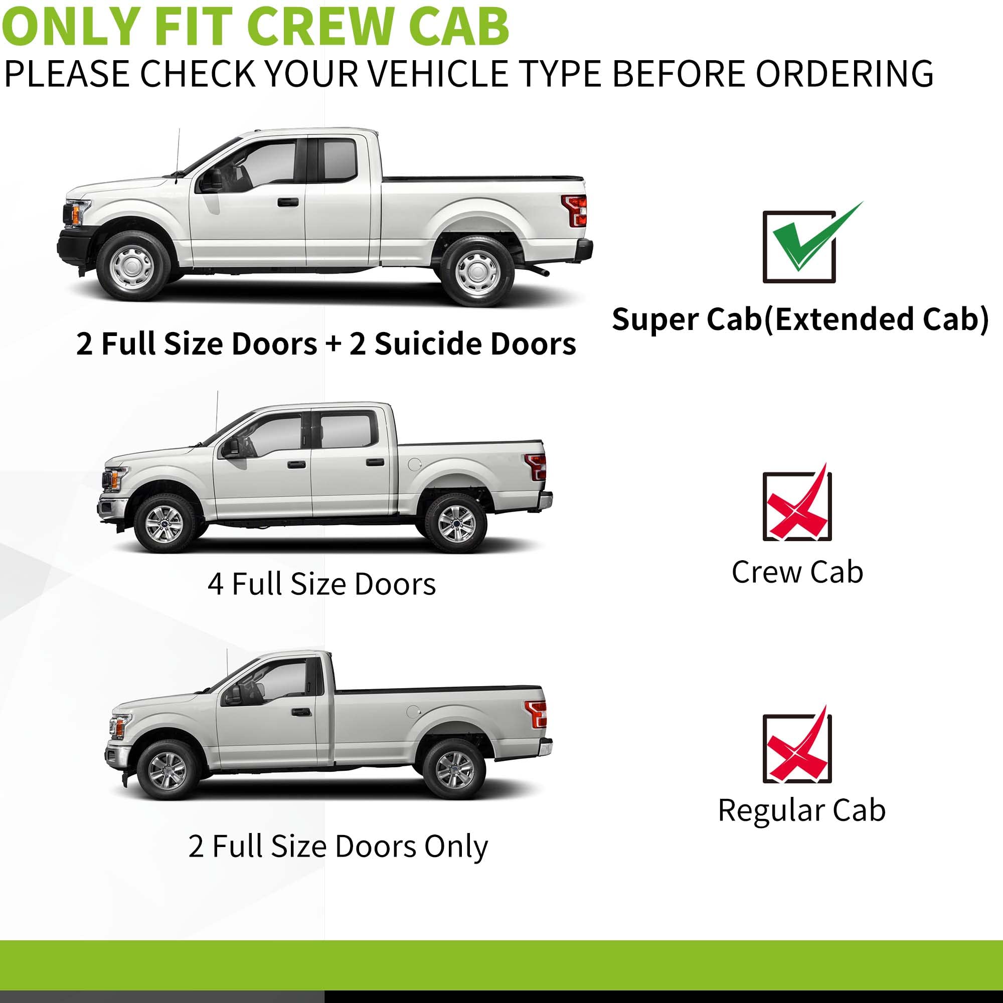 Autosaver88 Running Boards Compatible With 2015-2025 Ford F-150 Supercab, 2017-2024 Ford F250 F350 F450 F550 Supercab 6 Inches A