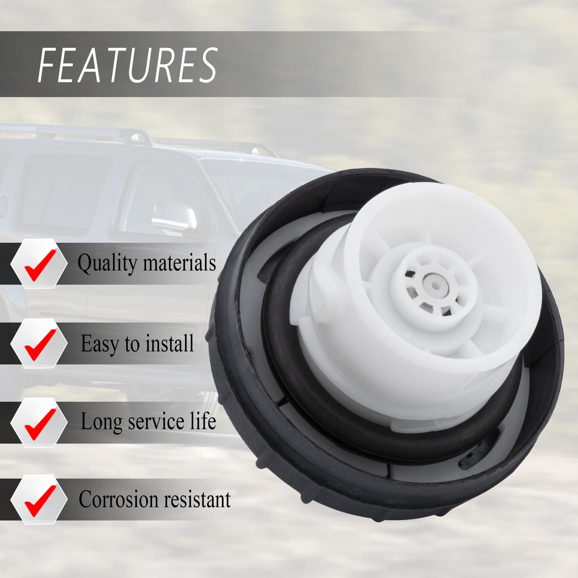 Gas Cap Fit Frontier 2001-2011, Fuel Petrol Tank Cover Compatible With Sentra Versa Titan Altima Pathfinder Quest 10838