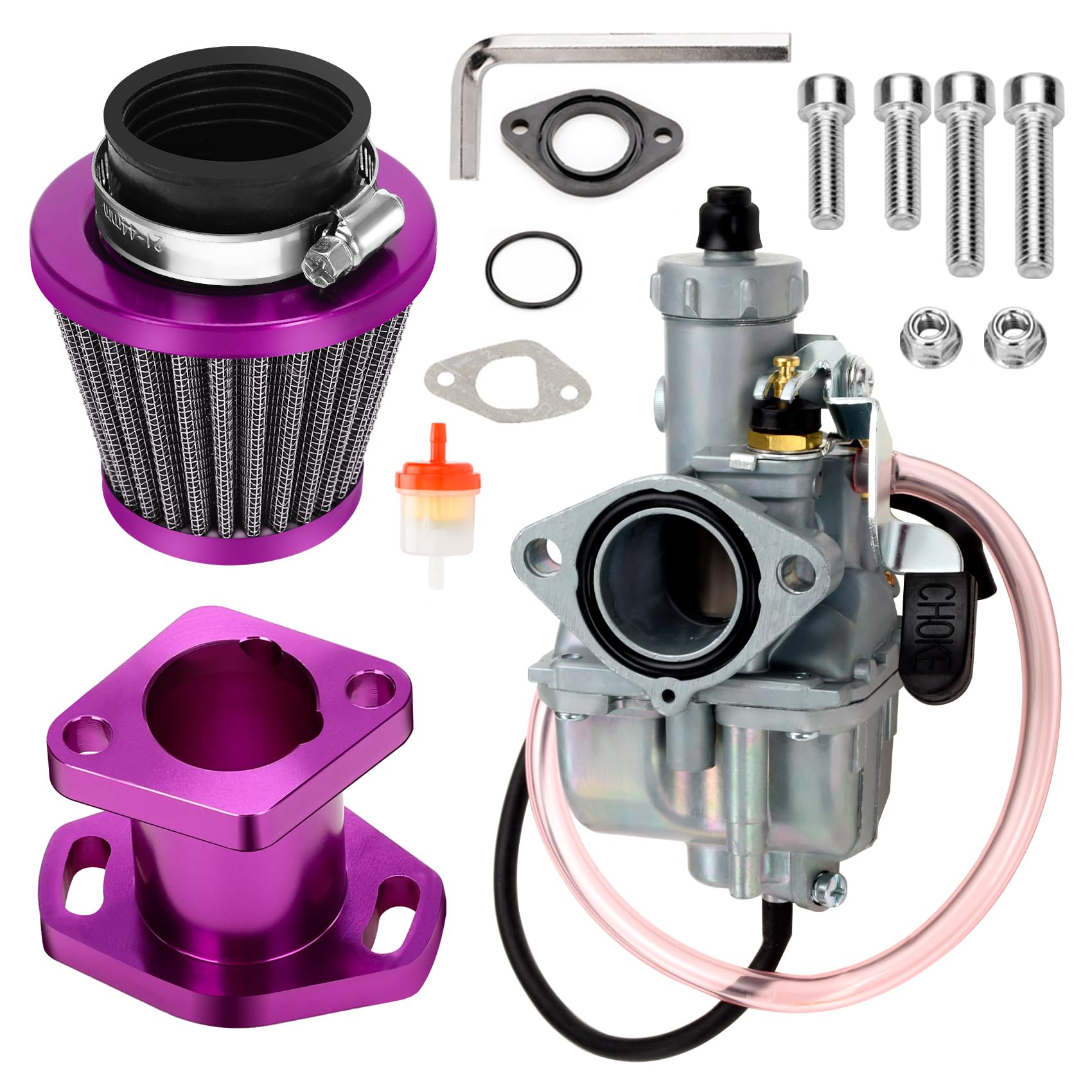 FVRITO VM22 26mm Carburetor Mini Bike Carb Kit for Predator 212 196cc 212cc Ghost 224cc 6.5HP Non Hemi Coleman CT200U CT200U-EX 