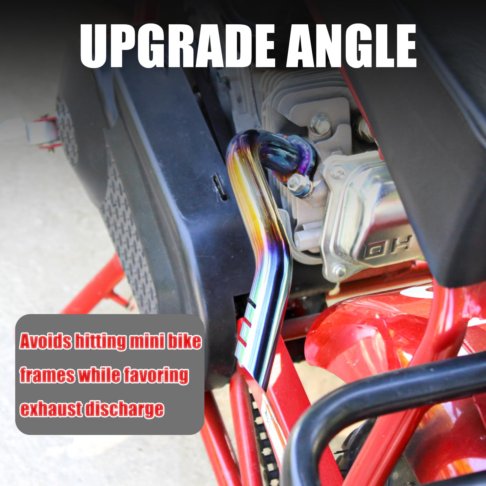 Header Exhaust Pipe Kit For Coleman Ct200U Ct200U-Ex Bt200X Kt196 196Cc 6.5Hp, For Non-Hemi Predator 212Cc Baja Warrior Mb200 Gx160 Gx200 Engine Axis M200 Mini Bike & Go Kart Performance Parts