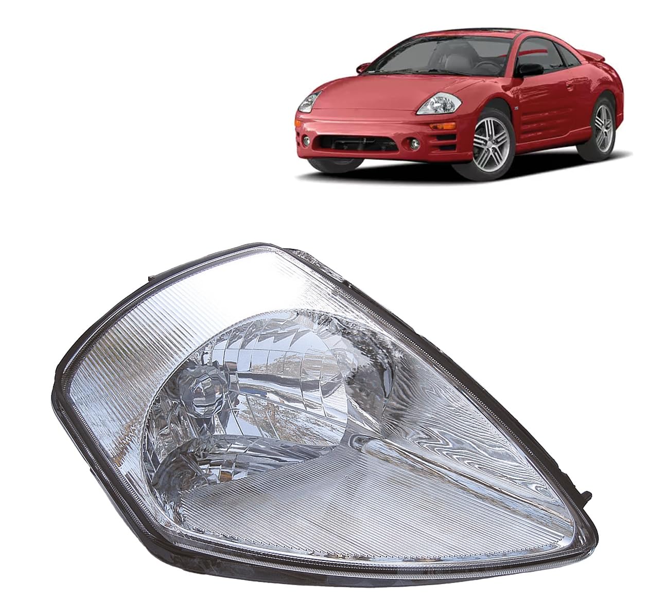 Alligator Auto Lights Replacement For Mitsubishi Eclipse 2003-2005 Headlight Headlamp Assembly With Bulb Right/Passenger Side Mr