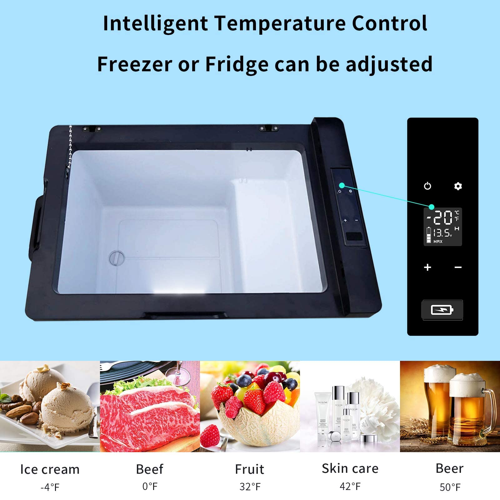 Alpicool C50 Portable Refrigerator 53 Quart(50 Liter) 12 Volt Car Freezer For Vehicle, Truck, Rv, Boat, Mini Fridge Freezer For Travel, Outdoor, Home -12/24V Dc And 110-240V Ac (Black And Silver)