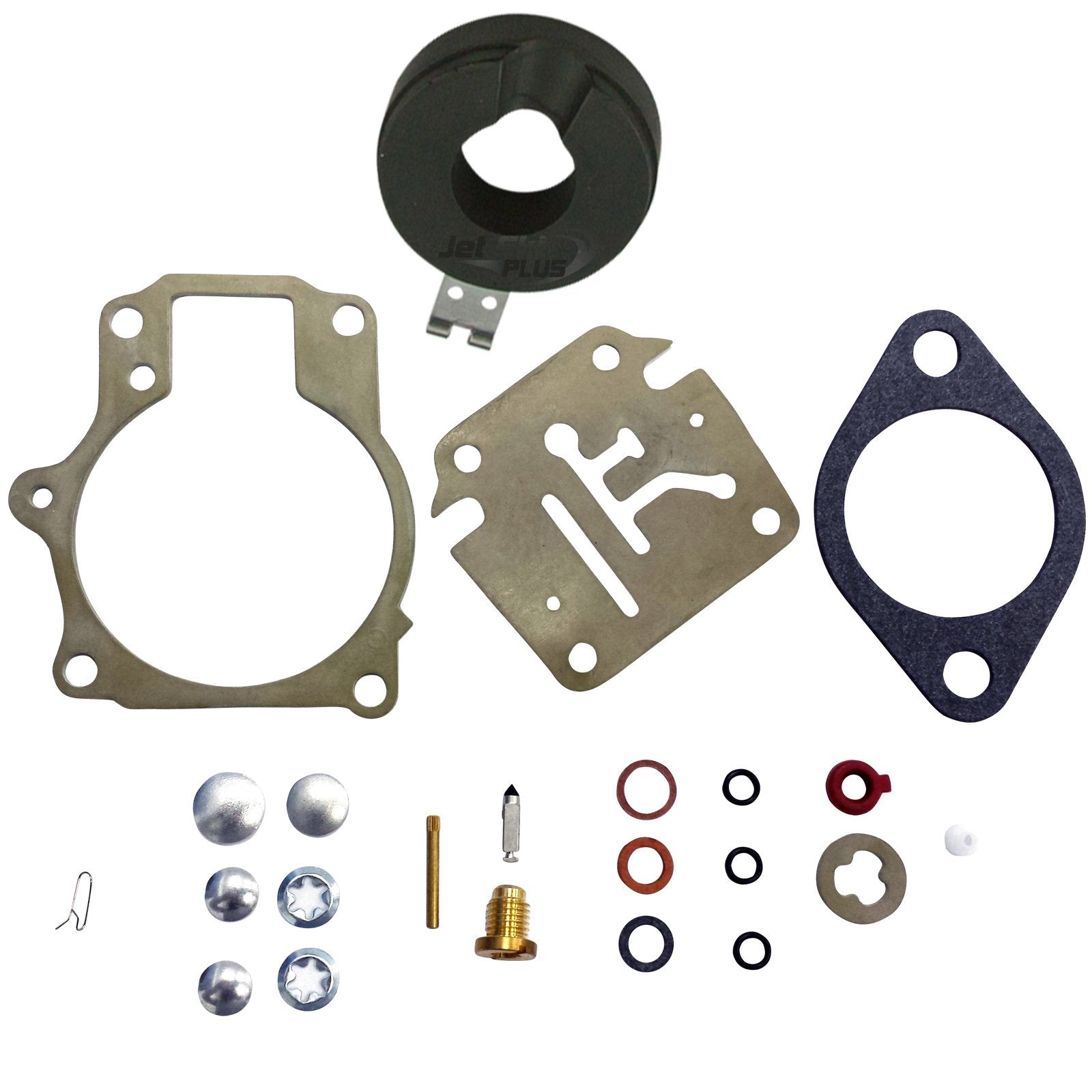Deluxe Venom Brand Carburetor Carb Rebuild Repair Kit W Float (For Johnson Evinrude/Fits Many 18 20 25 28 30 35 40 45 48 50 55 6