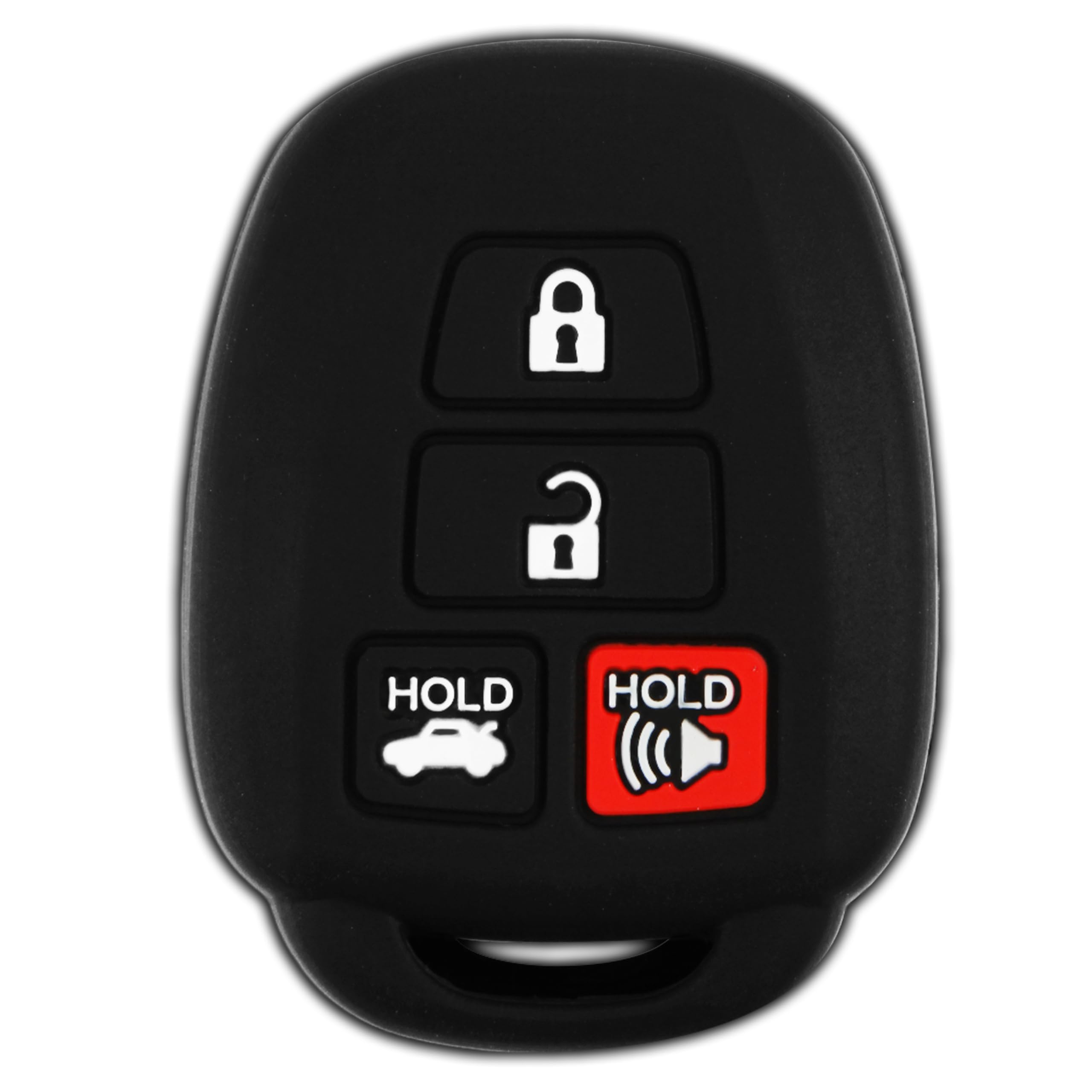 Keylessoption Key Fob Cover Replacement For 2012 2013 2014 Toyota Camry Corolla Tacoma Remote Silicone, 4-Button Hyq12Bdm
