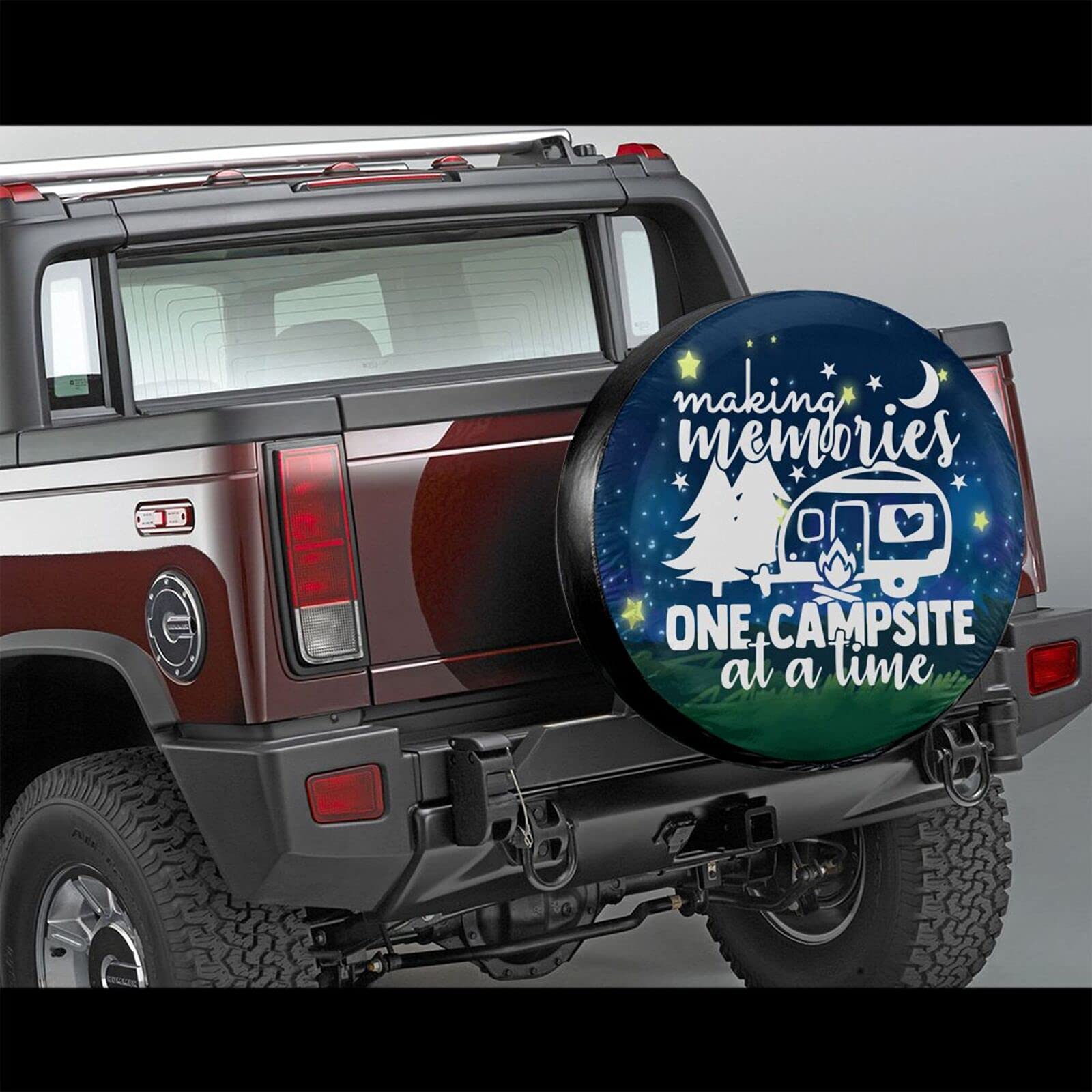 Cozipink Making Memories One Campsite Starry Sky Camping Spare Tire Cover Weatherproof Wheel Protectors Universal Fit For Trailer Rv Suv Truck Camper Travel Trailer 14 15 16 17