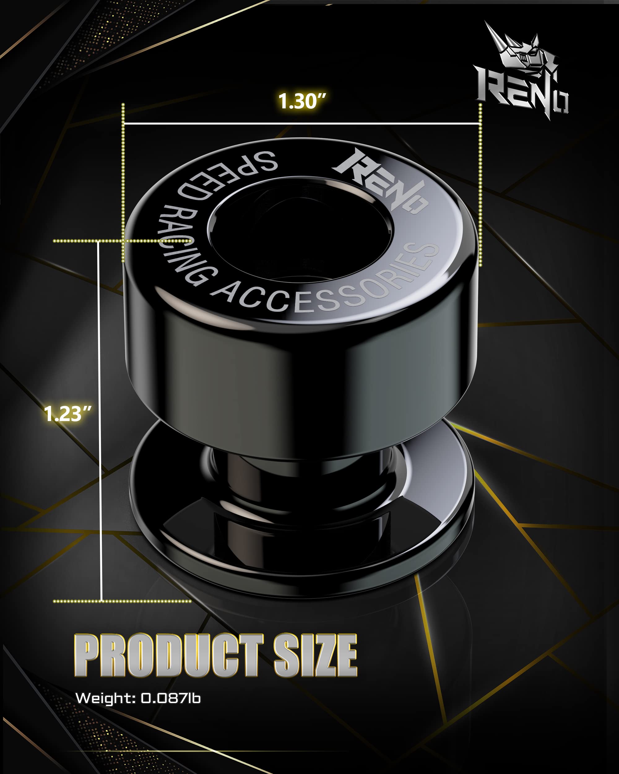 Reno Sp1-M8 Aluminum Motorcycle Swingarm Spools Slider Pro Compatible With Select Models (Black, 2 Pcs)