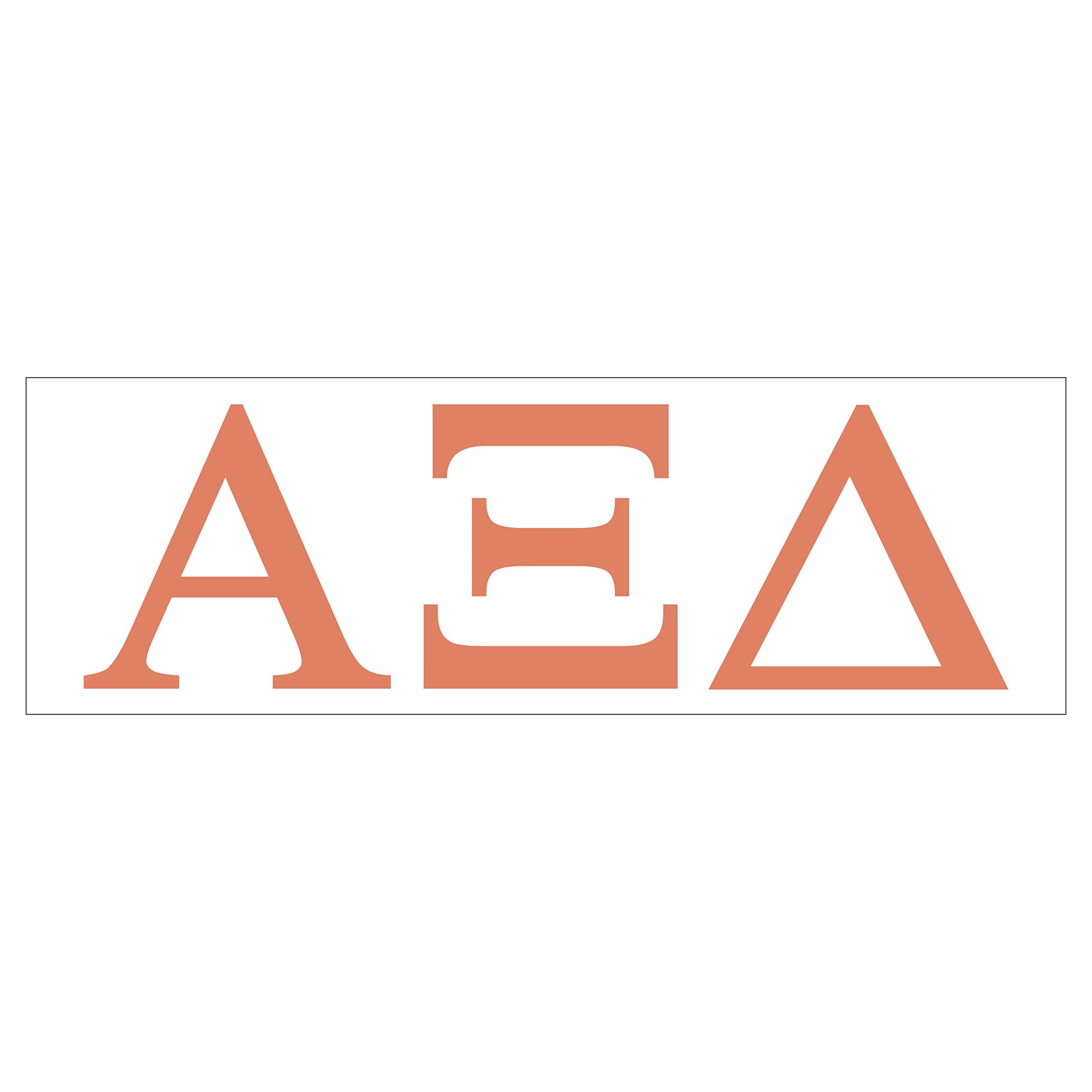 Pro-Graphx Alpha Xi Delta Greek Sorority Sticker Decal, 2.5 Inches Tall, Coral