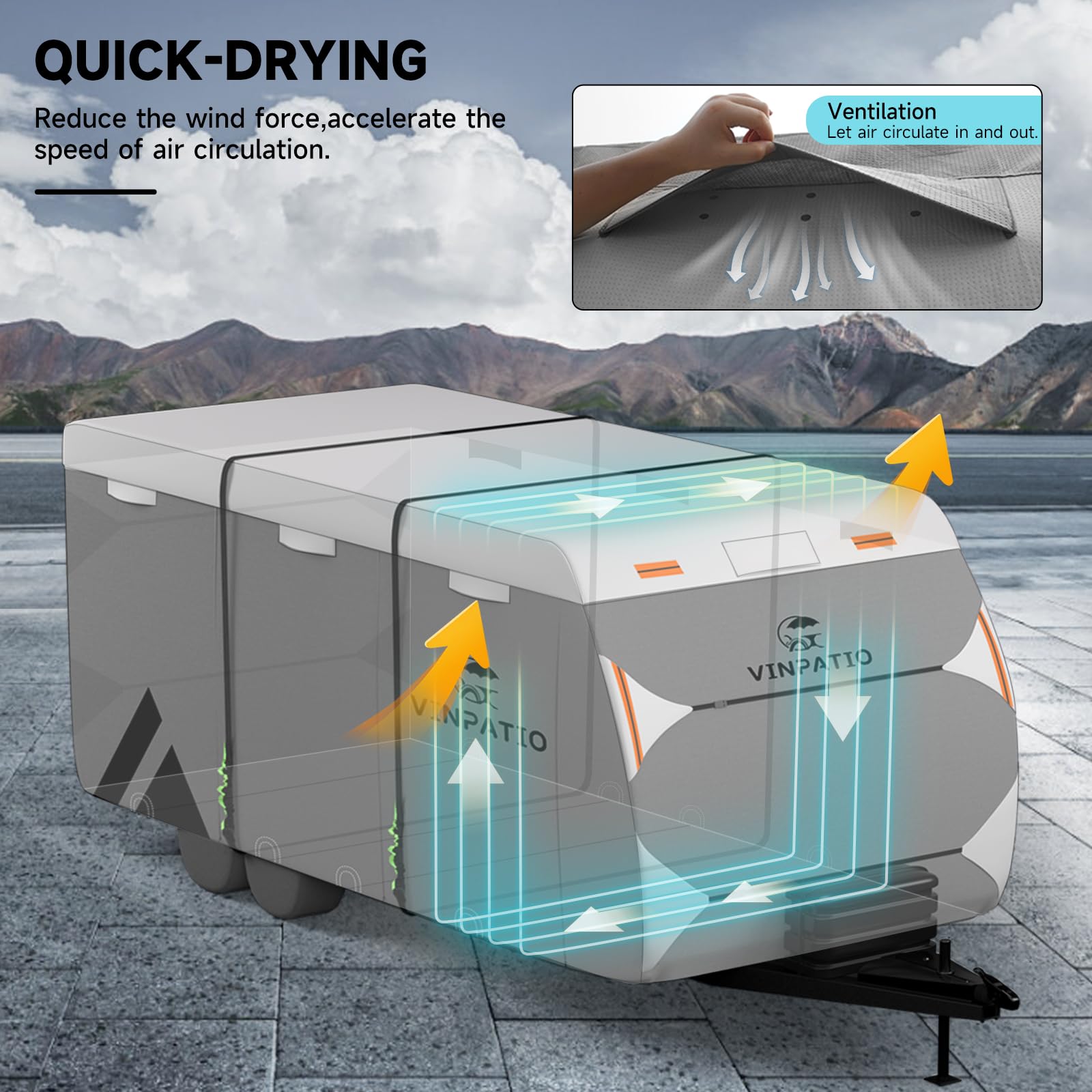 Vinpatio Travel Trailer Rv Cover: 7 Layers Heavy Duty Rv & Trailer Cover, Toy Hauler Cover Fits 22'-24' Rv Camper Cover With 4 T