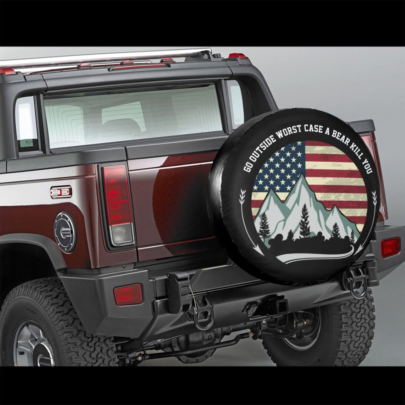 Tire Cover American Flag Tire Covers Camping Waterproof Wheel Protectors For Camper Travel Trailer, Rv, Suv 15Inch (Go Outside W