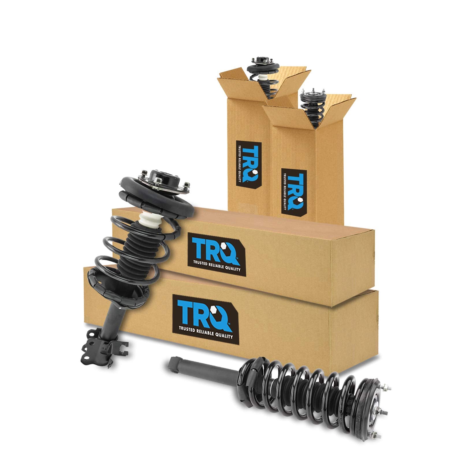 Trq Front And Rear Strut & Coil Spring Assembly Set Driver & Passenger Sides Compatible With 96-99 Infiniti I30 95-99 Nissan Max