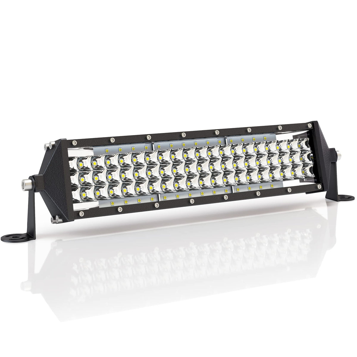 Zmoon 12 Inch Led Light Bar 264W, Ip67 Waterproof Five Rows Spot & Flood Combo Beam Led Fog Light Bar For Truck Atv Utv Suv Trac