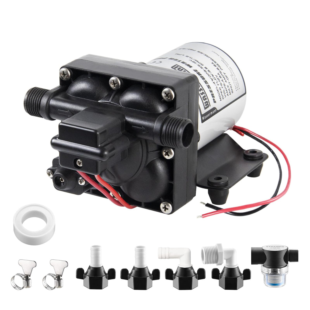 Wassermann Rv Water Pump 12 Volt Dc 3.0Gpm 55Psi,Replacement For Shurflo 4008-101-A65,Water Pump Self Priming Diaphragm Pump Wit