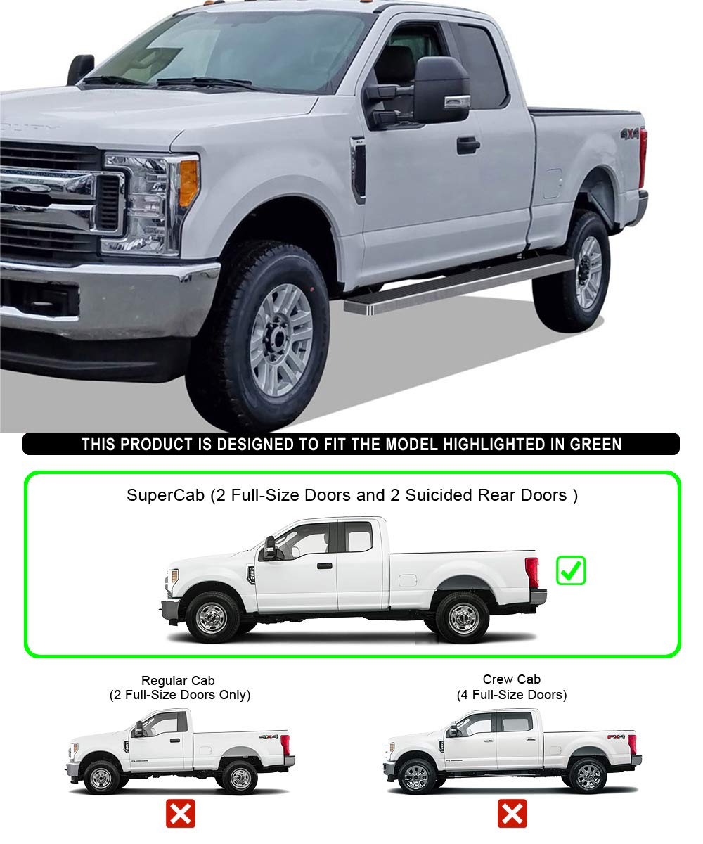 APS Running Boards (Nerf Bars Side Steps Step Bars) Compatible with Ford F150 2015-2025 Super Cab 6.5ft Bed & F-250 F-350 Super