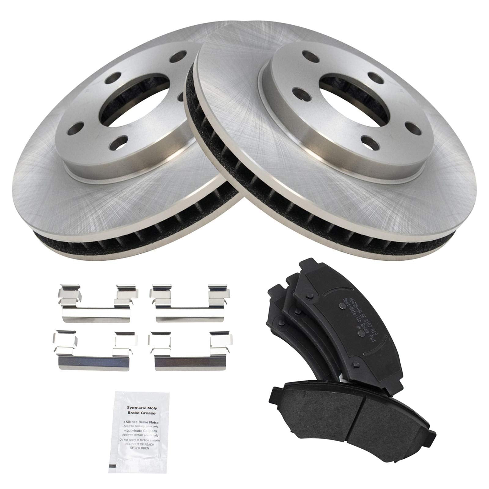 Trq Front Posi Metallic Brake Pad & Rotor Kit Compatible With Buick Chevy Olds Pontiac