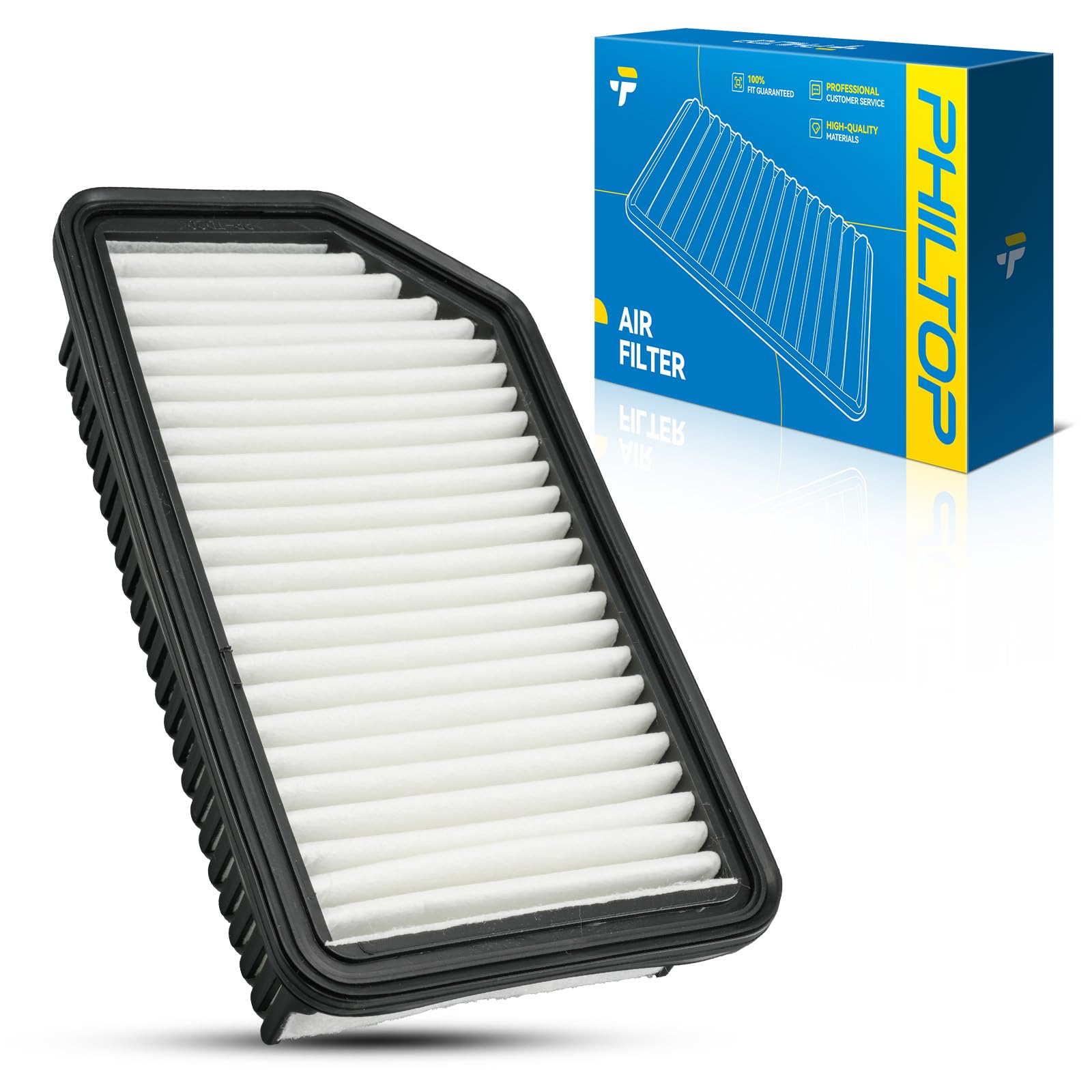 PHILTOP Engine air filter CA10699 Replacement for 2010-2011 Kia Soul L4 1.6L 2.0L, Rigid Panel