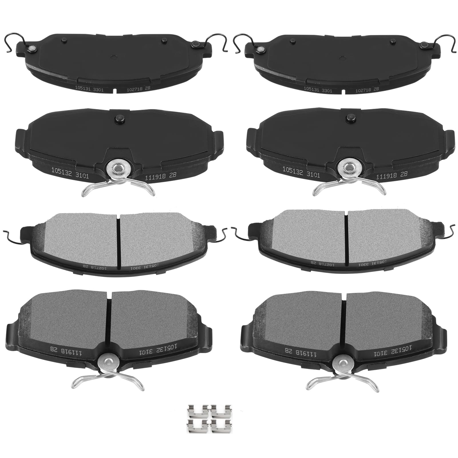 Automuto D1081 & D1082 Ceramic Brake Pads Kits, Front Rear 8Pcs Brake Pads Set Fit For 2005-2010 For Ford Mustang