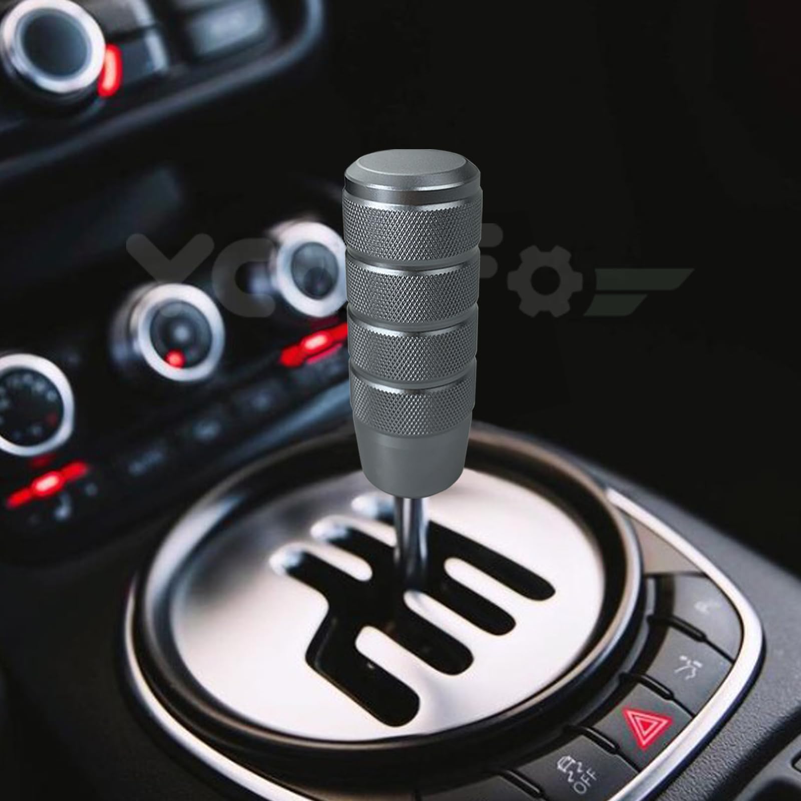 YCooiFo 3.78 Aluminum Weighted Shifter Knob - Grey Manual Gear Shift for Universal M8 M10 M12 Transmissions