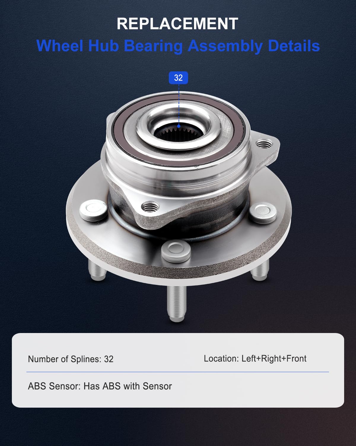 ECCPP Replacement for Wheel Bearing and Hub Assembly for Durango for Jeep Grand for Cherokee Professional Grade Wheel Hub Bearin
