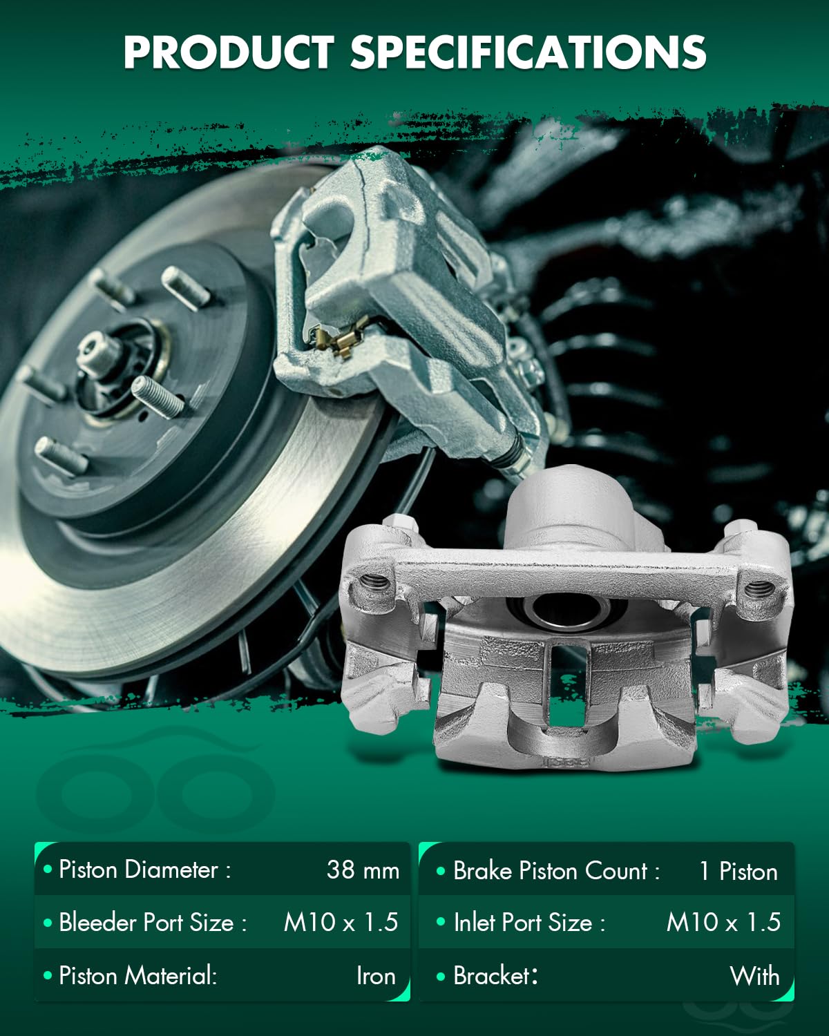 Scitoo Rear Right Brake Caliper With Bracket 18B4645 Compatible For Lexus Es350 2013-2016 For Toyota Avalon 2013-2018 For Toyota