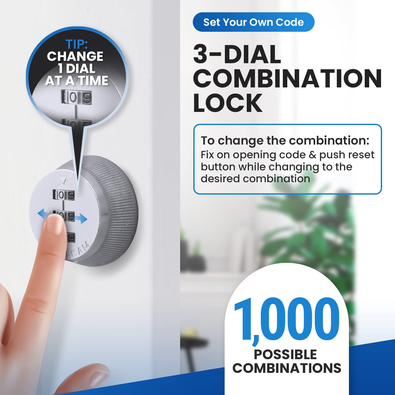 Combi-Cam 7850R-M Chrome Medium 7/8' Combi-Cam Combinated Cam Lock