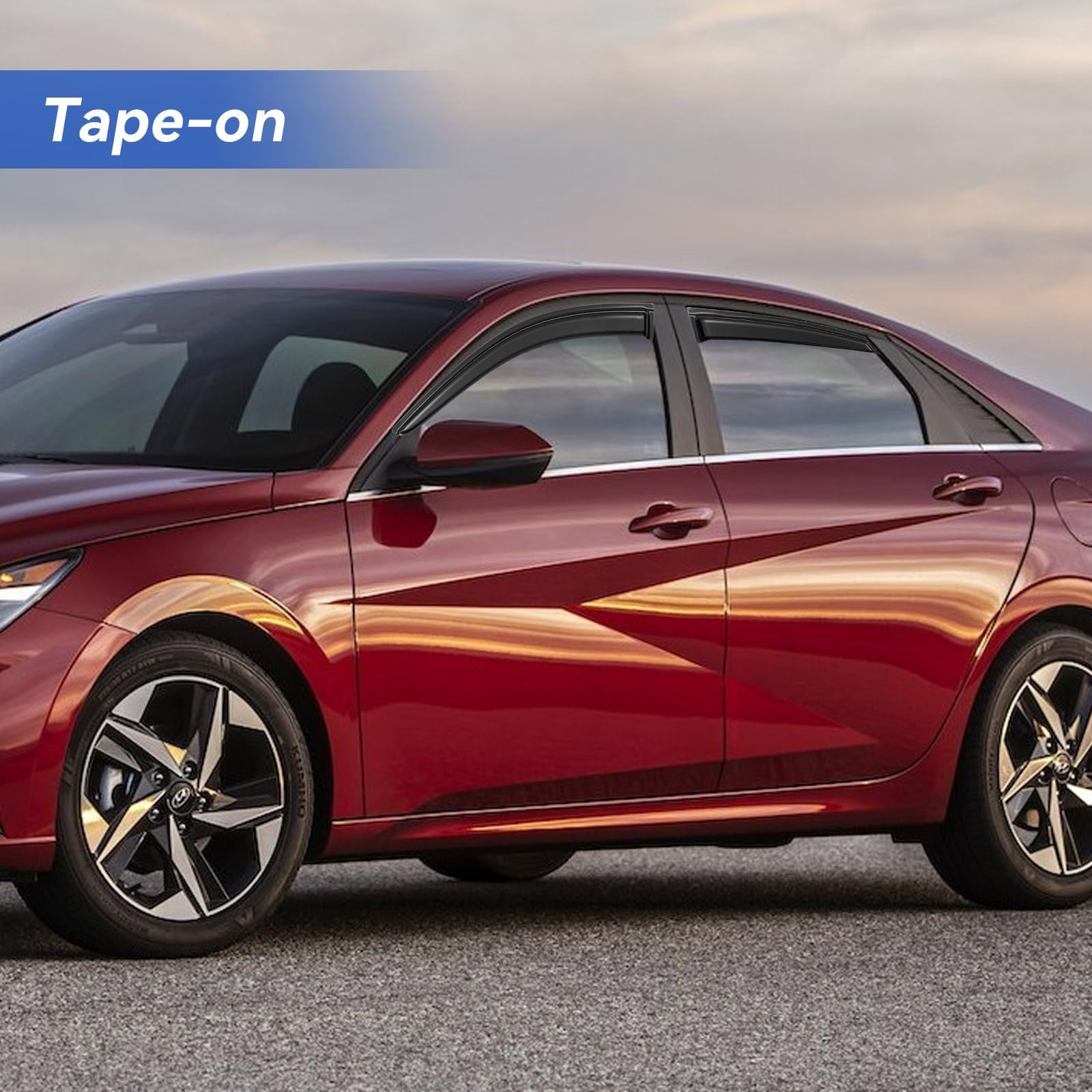 Window Visors Rain Guards Shield for 2021 2022 2023 2024 2025 Hyundai Elantra, Out-Channel Window Vent Wind Deflectors Visors Sh