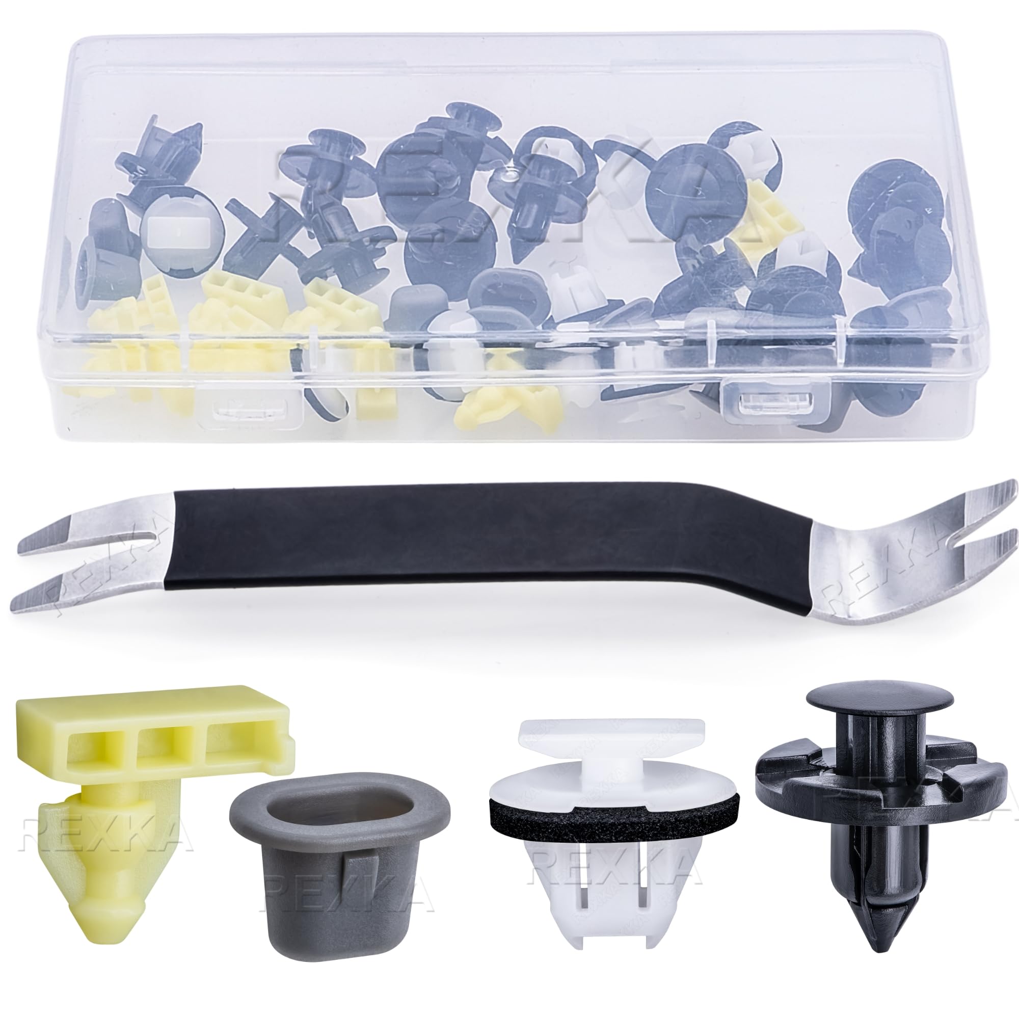 Rexka 46Pcs Wheel Well Opening Moulding Clips Fender Flare Retainer Nuts Kit For Nissan Infiniti Armade Juke Murano Rogue Qx56 Q