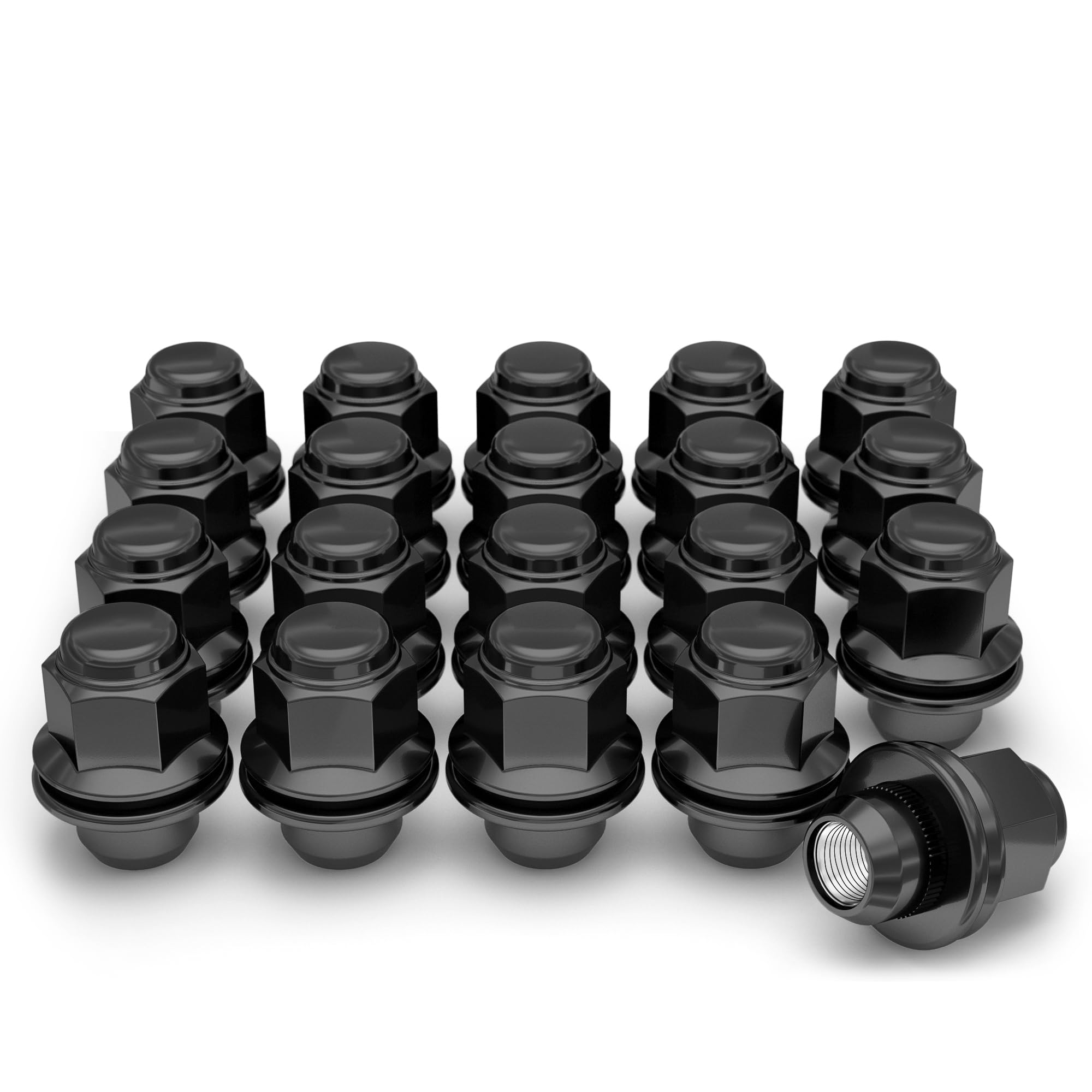 White Knight M12x1.50 Solid Piece Factory Mag Style Lug Nuts for Select Toyota Camry Corolla Highlander RAV-4 CH-R Sienna Tacoma