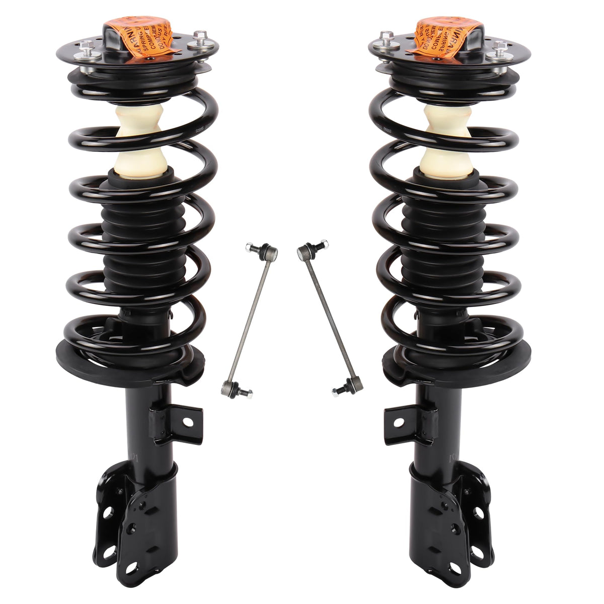 KUIPERAUTO Front Struts w/Coil Spring Assembly Sway Bar Links Compatible for 2010-2017 Chevrolet Captiva Equinox GMC Terrain Str